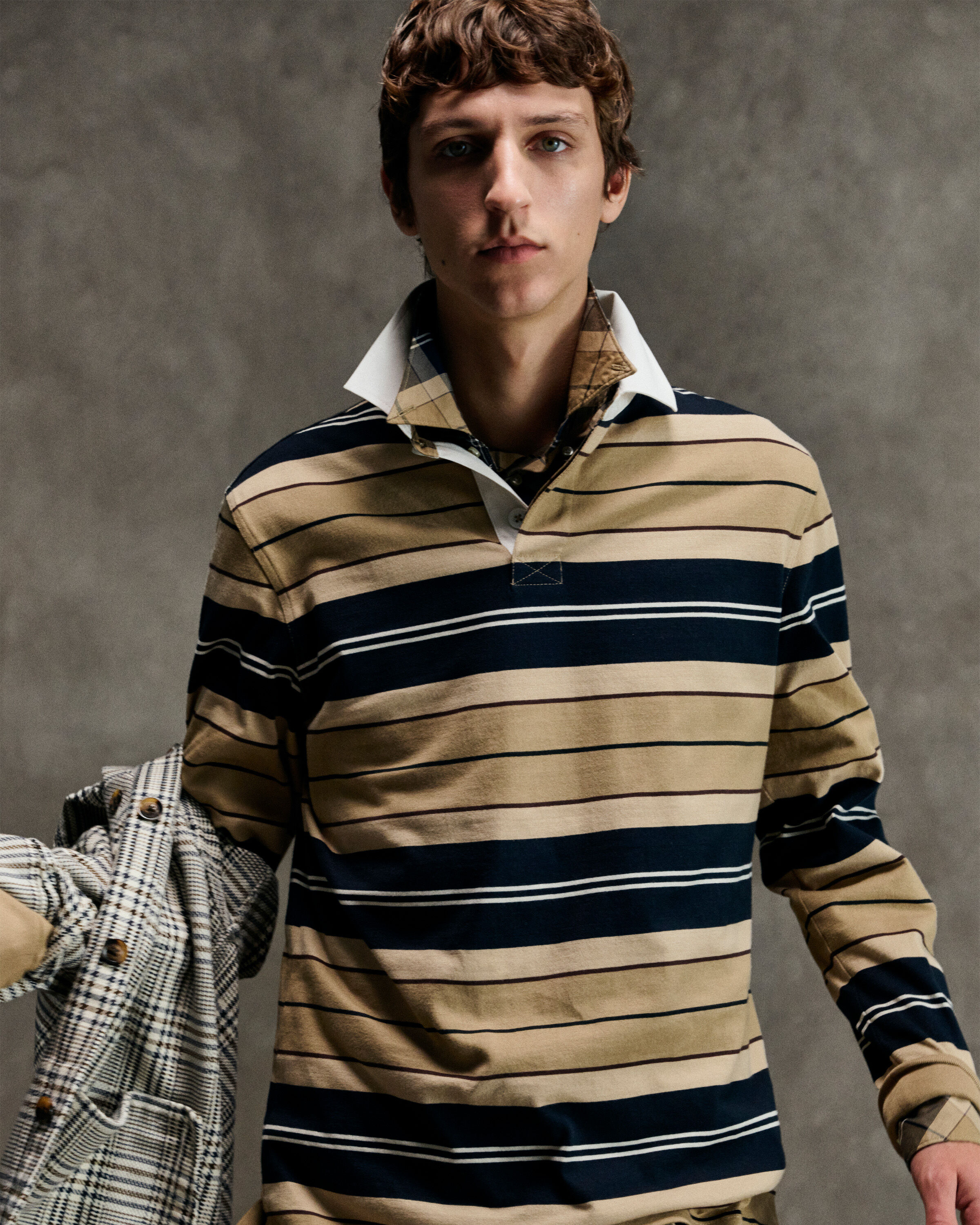 Frith Tartan Stripe Rugby Top