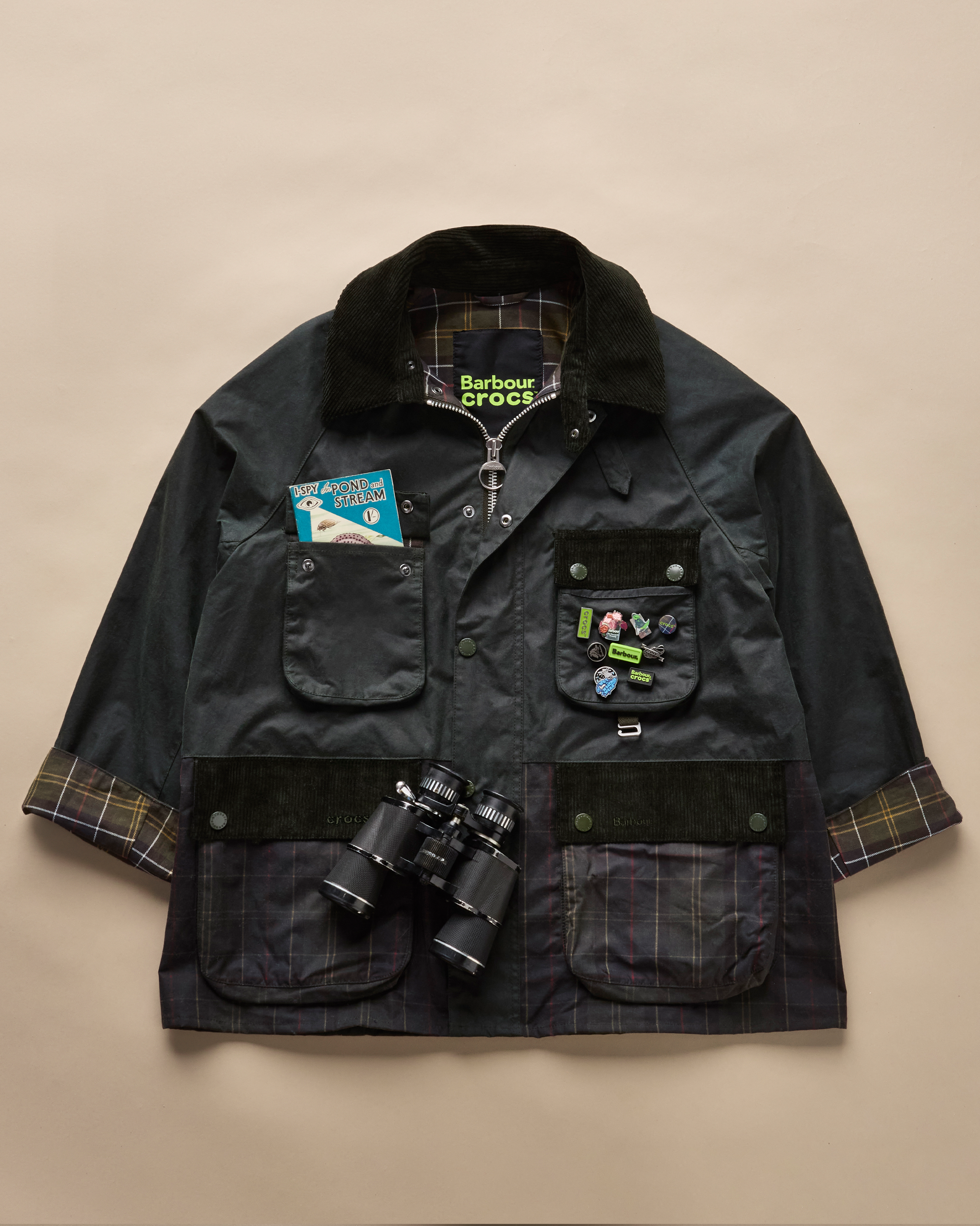 Barbour x Crocs Oversized Bedale Waxed Jacket