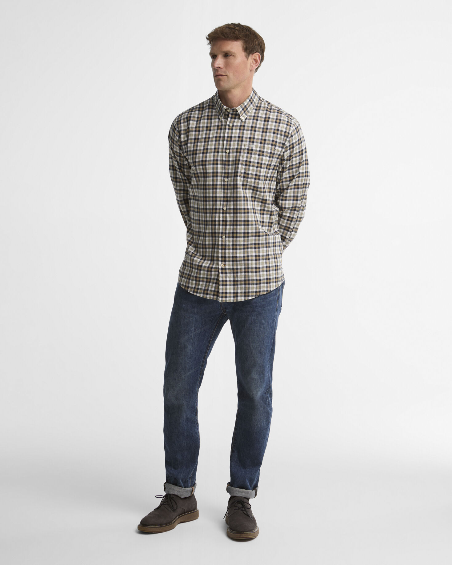 Fallowlane Regular-Fit Long-Sleeved Shirt Navy