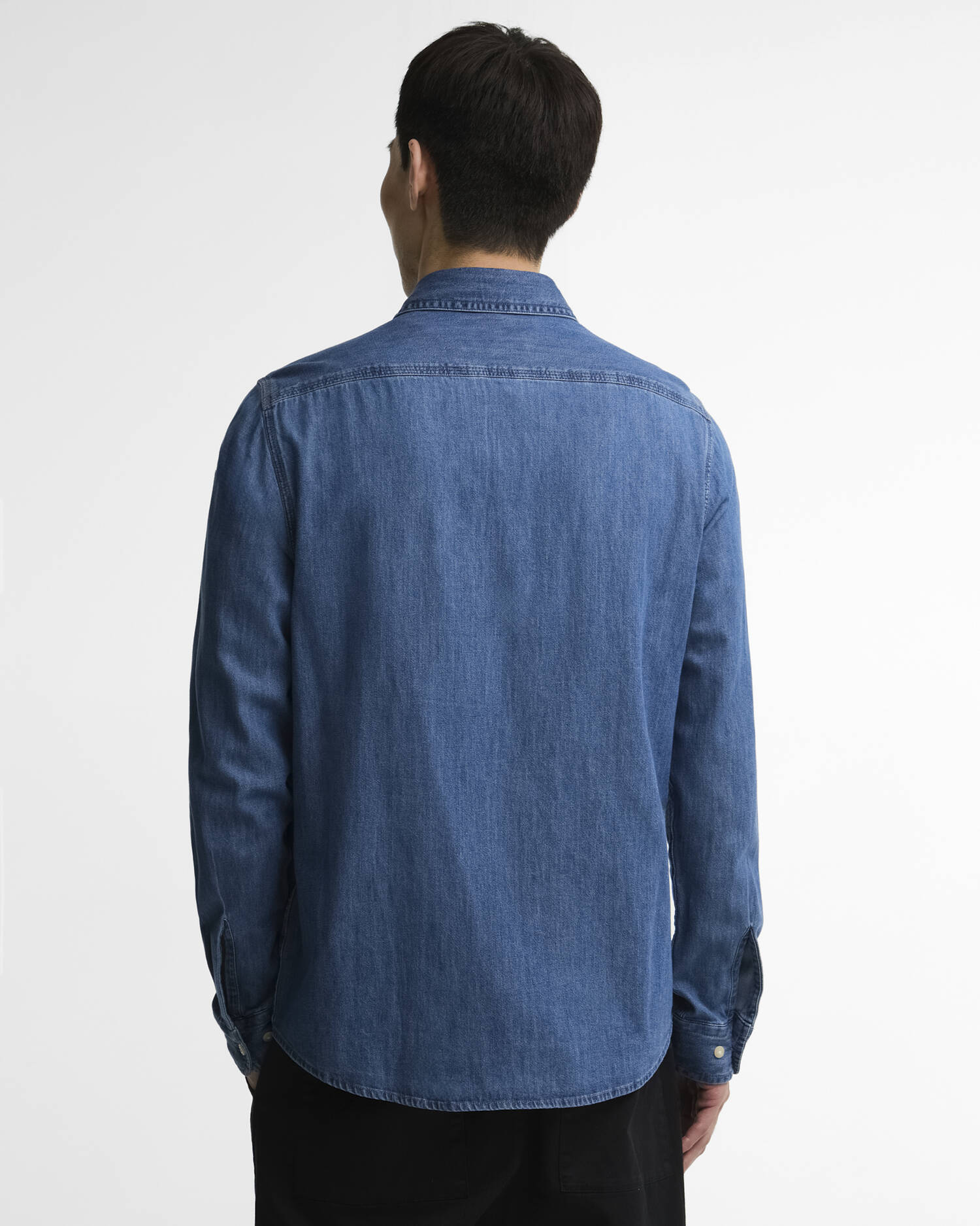 Dufton Denim Long-Sleeved Shirt Mid Indigo image number 2