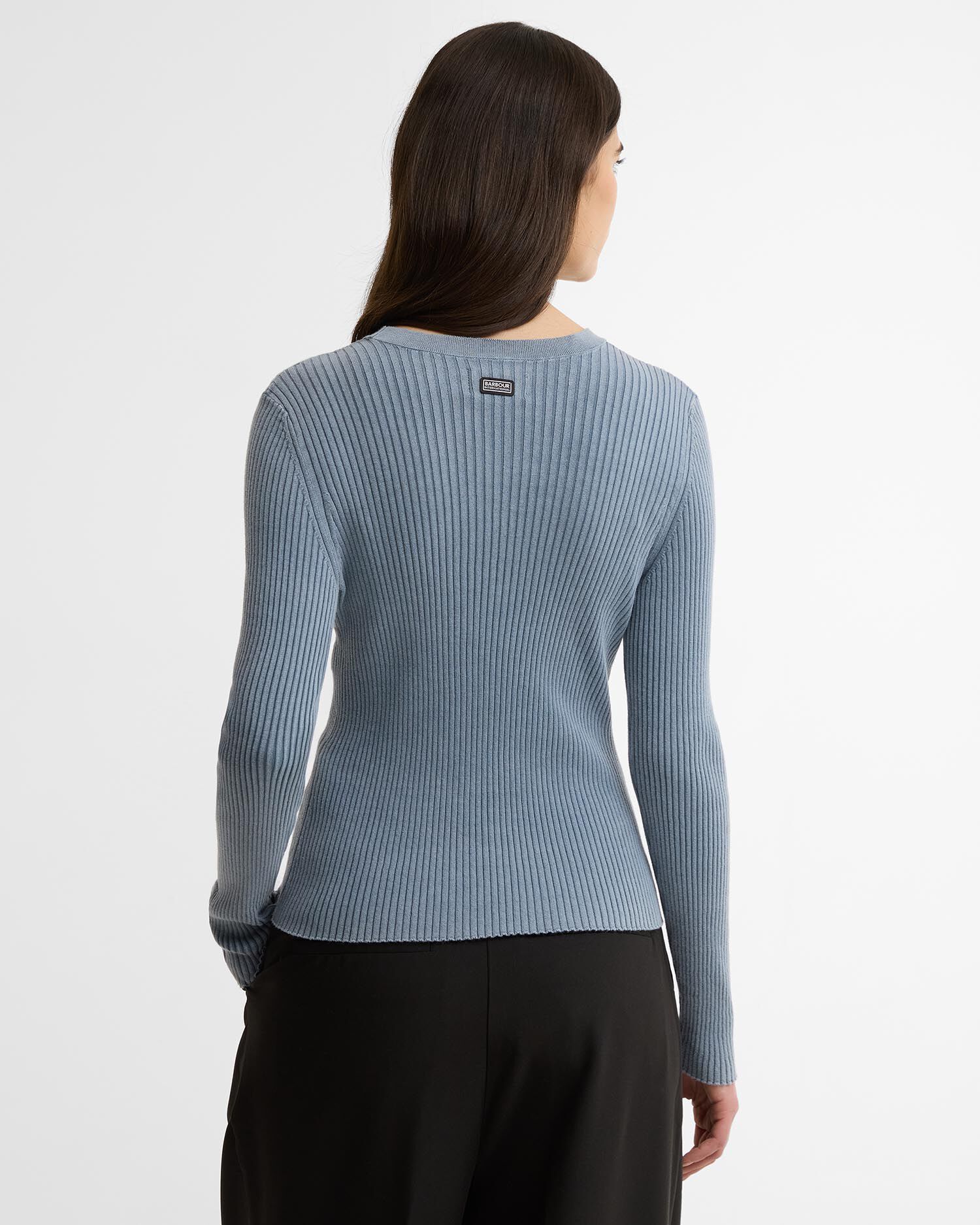 Pullover Seren Rib-Knit Washed Pearl Blue