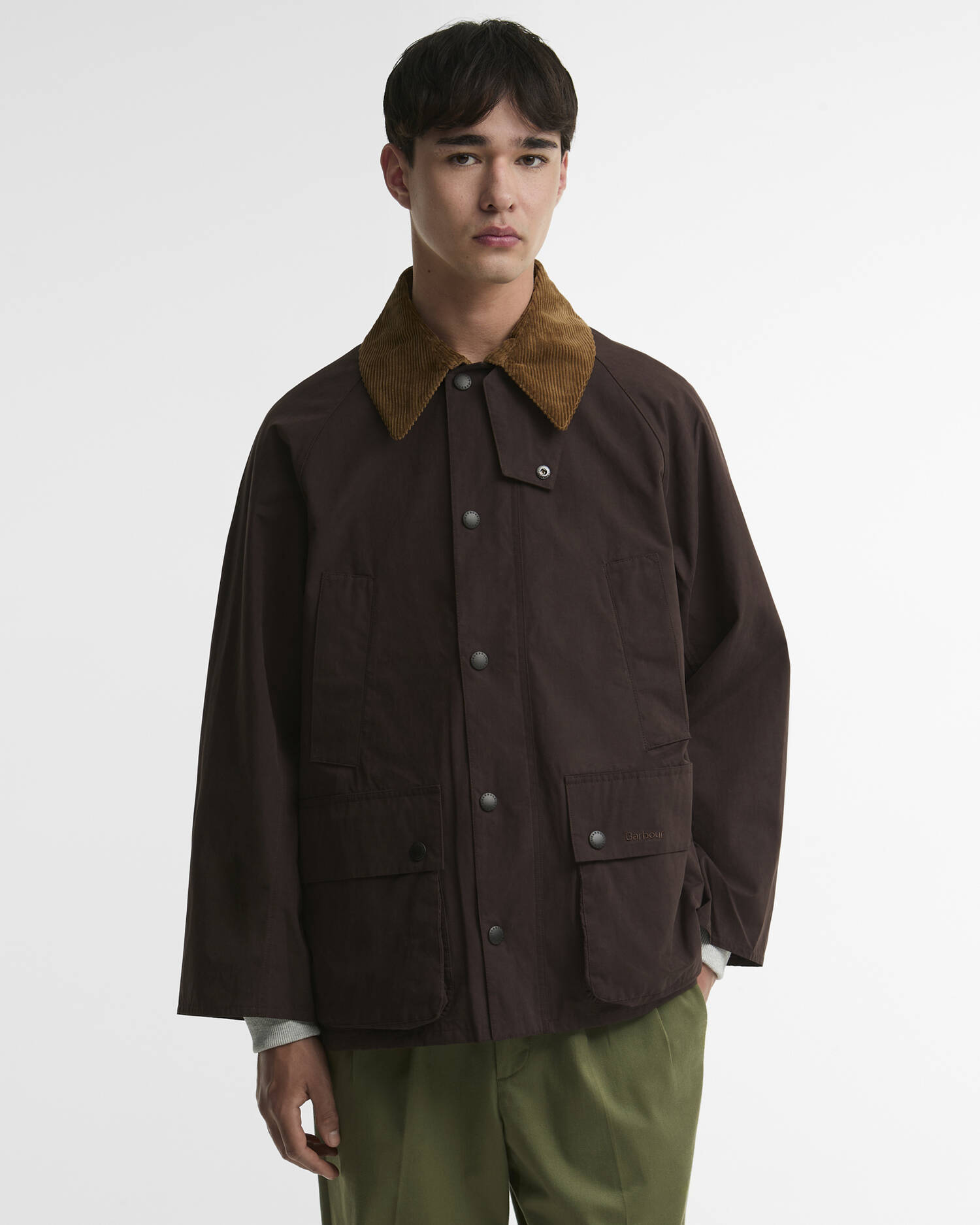 Peached Oversized Bedale Casual Jacket Dark Brown image number 0