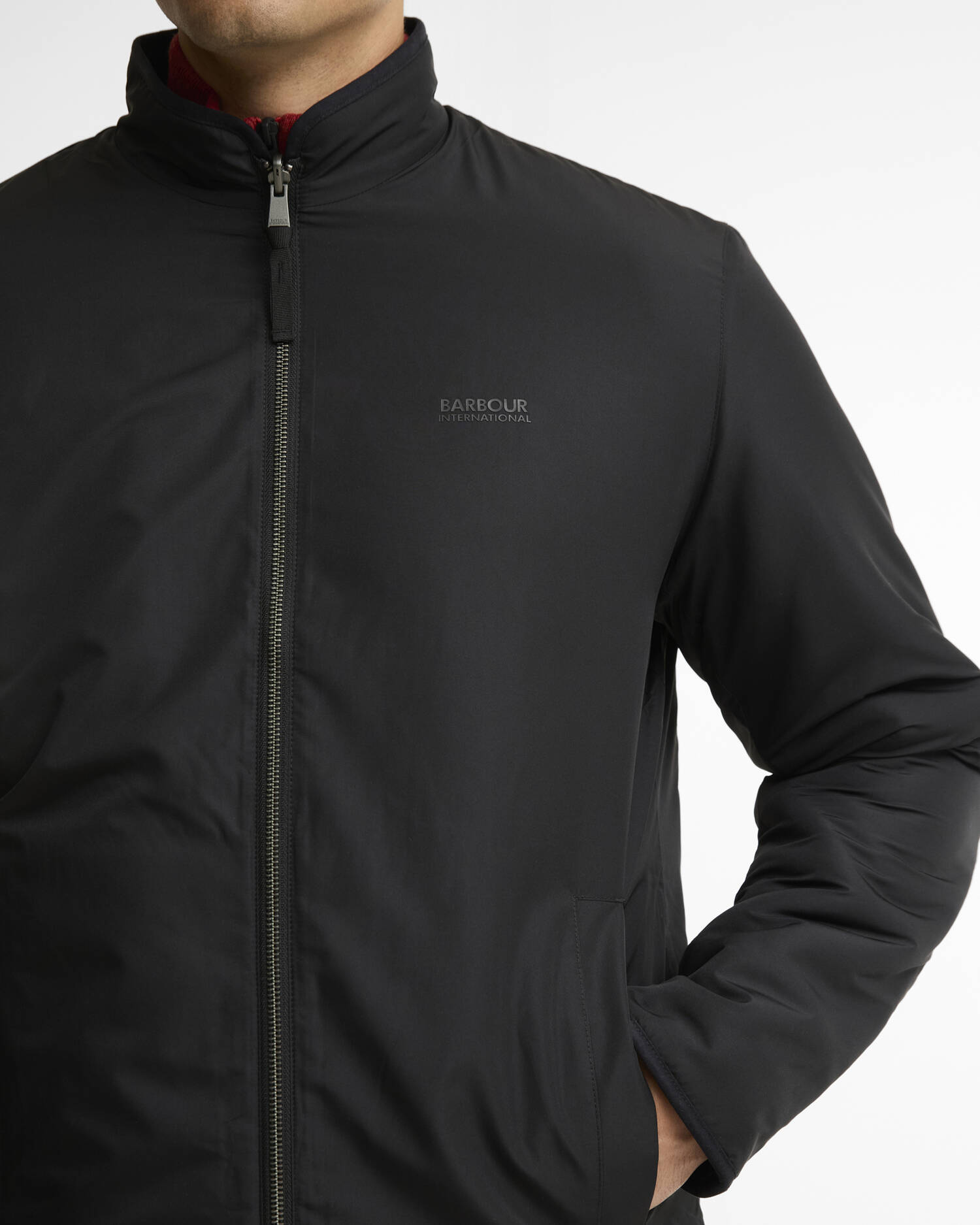 Giacca casual reversibile in pile. Dark Black image number 4