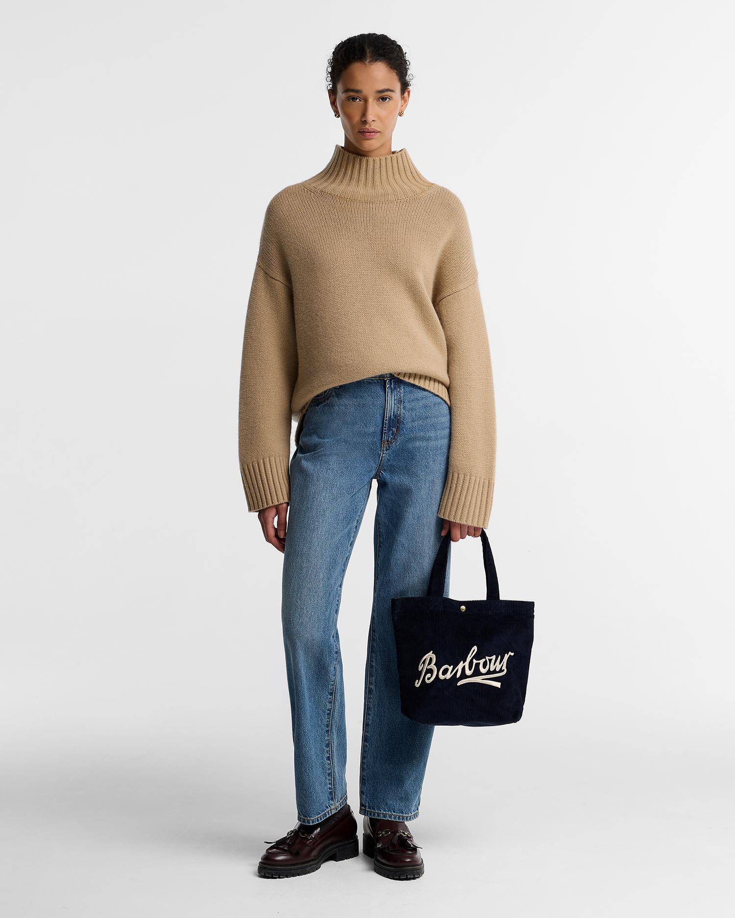 Mini Carrick Cord Tote Bag Navy image number 1