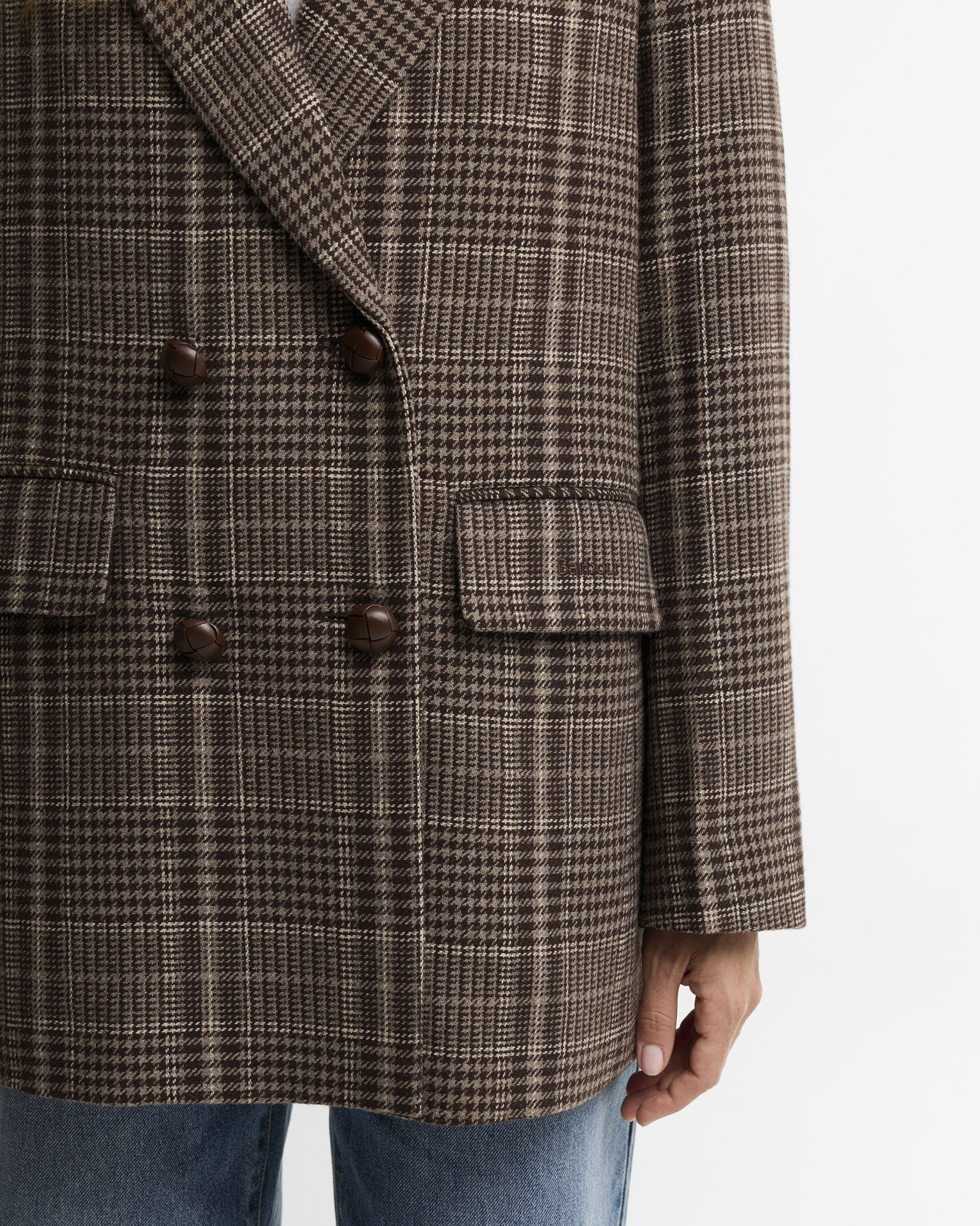 Barbour Blazer Amryn Double Breasted Price Of Wales/Ganache