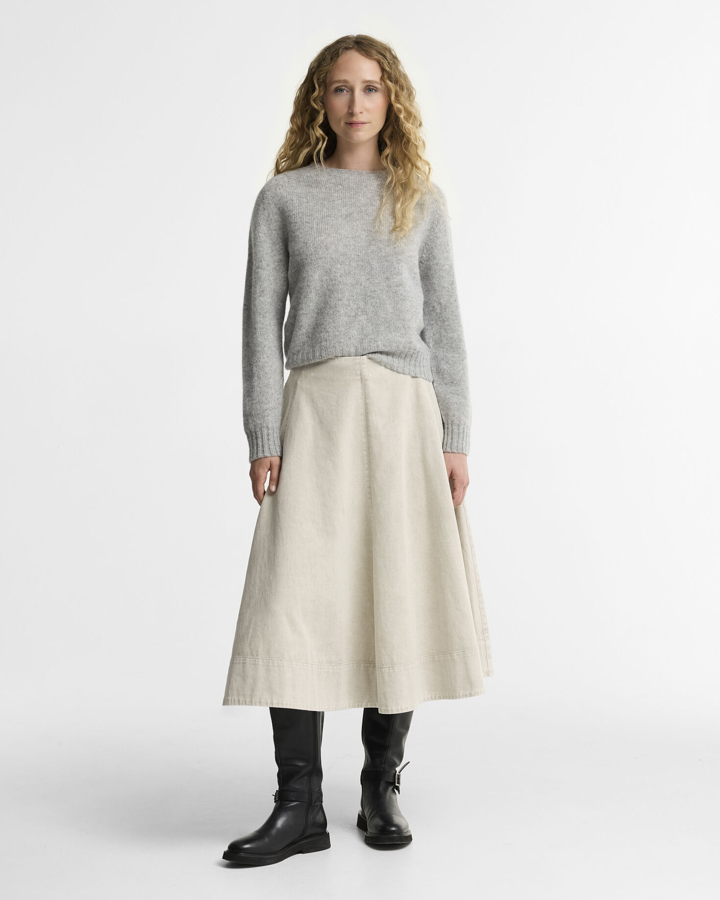 Barbour Wollpullover Scottish Made Dawn Rundhalsausschnitt Light Grey Marl
