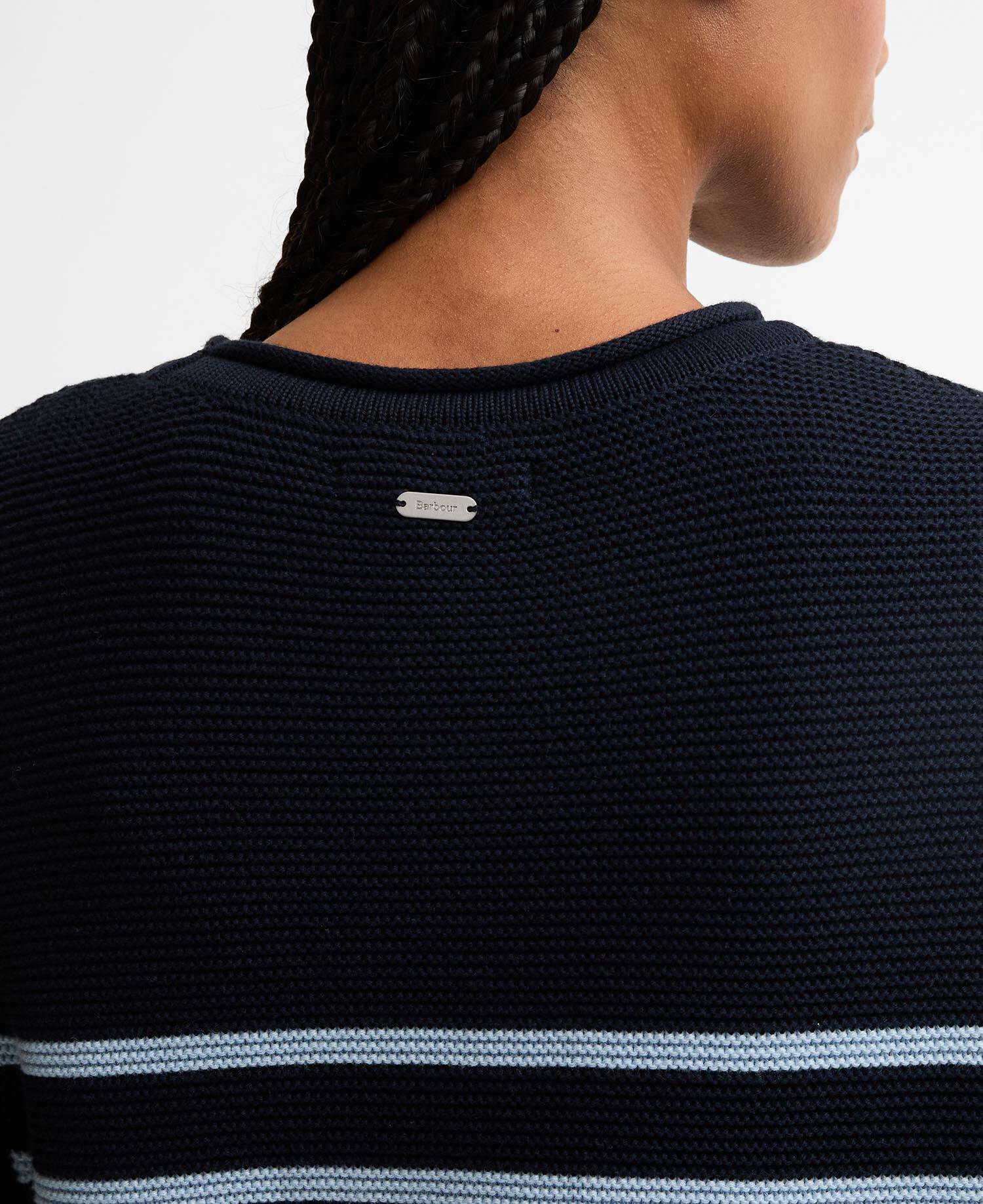Hinton Striped Crew Neck Jumper Dark Navy Stripe image number 5