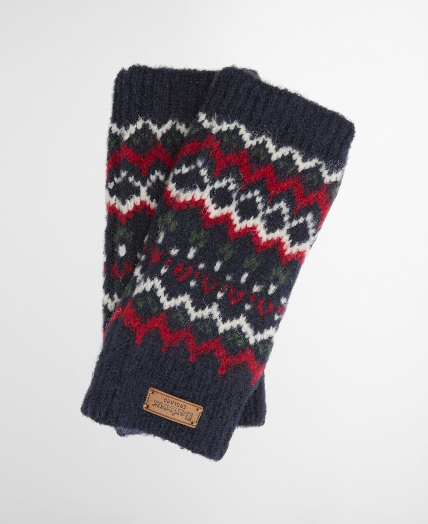 Kingsford Fair Isle Fingerless Gloves Navy