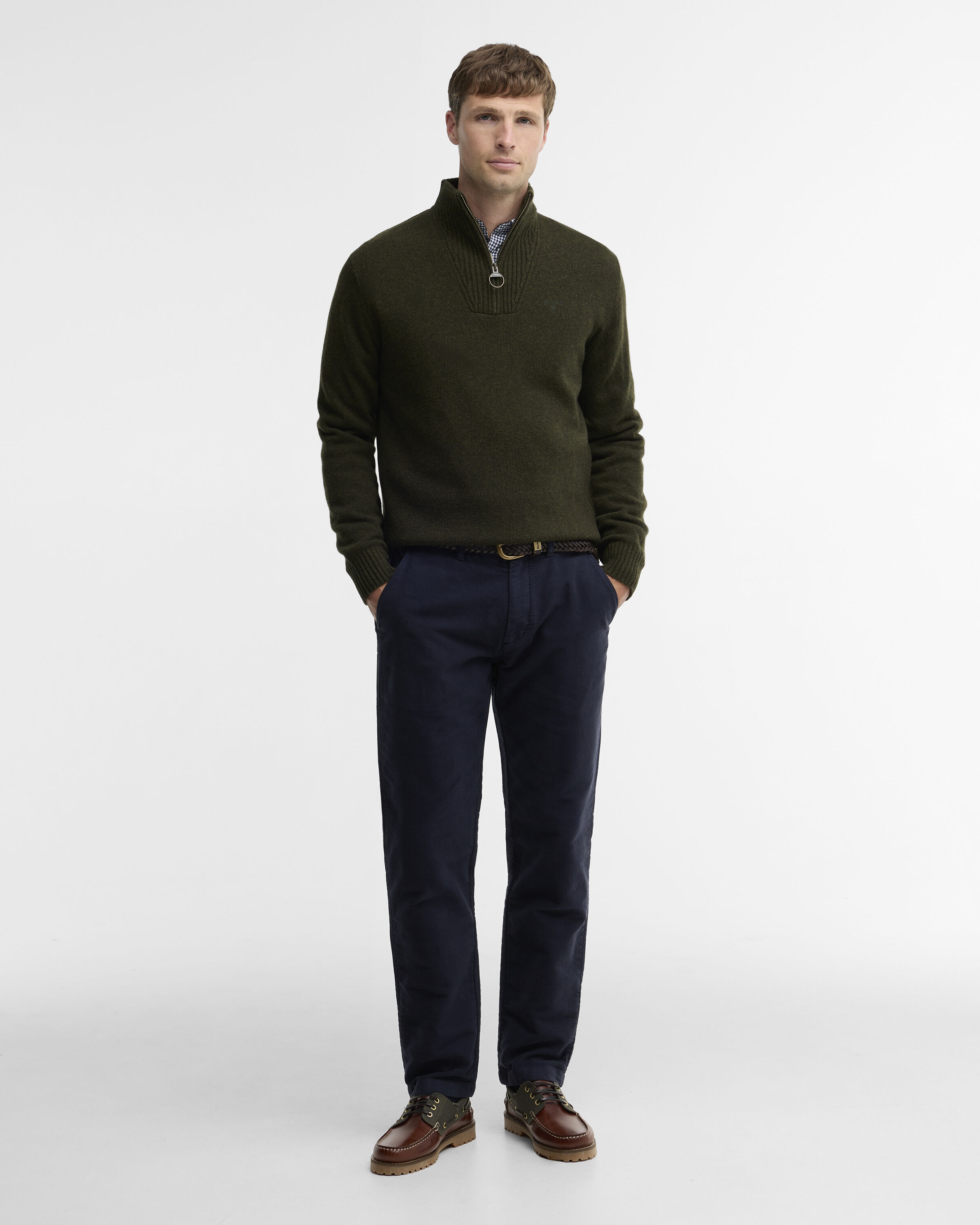 Essential Quarter-Zip Jumper Seaweed