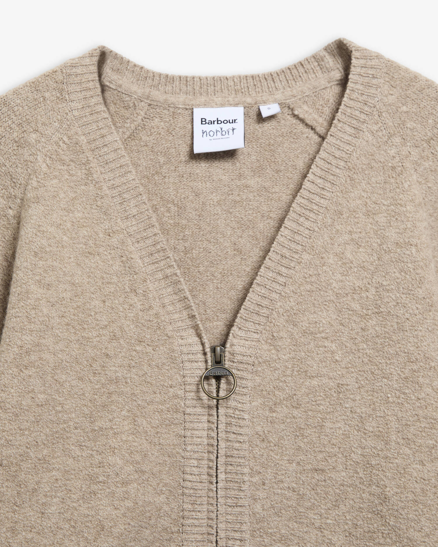 Barbour x Norbit Wool Boucle Cardigan Oatmeal image number 5