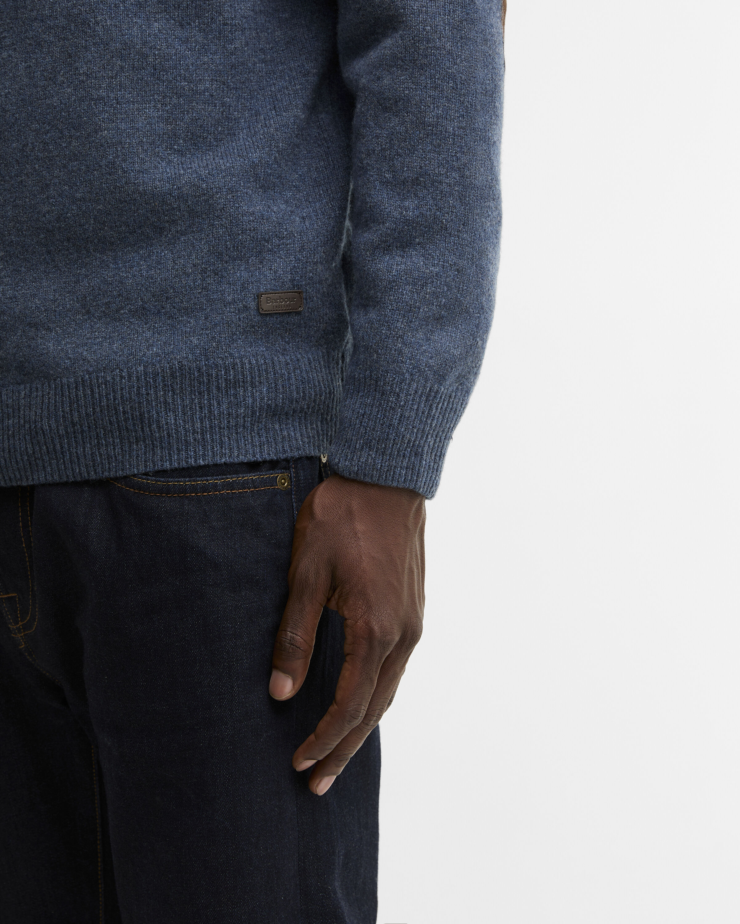 Essential Pullover Patch Half Zip Dark Indigo