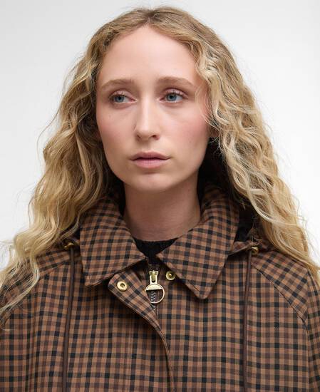 Audrey Showerproof Jacket Vicuna Gingham Check