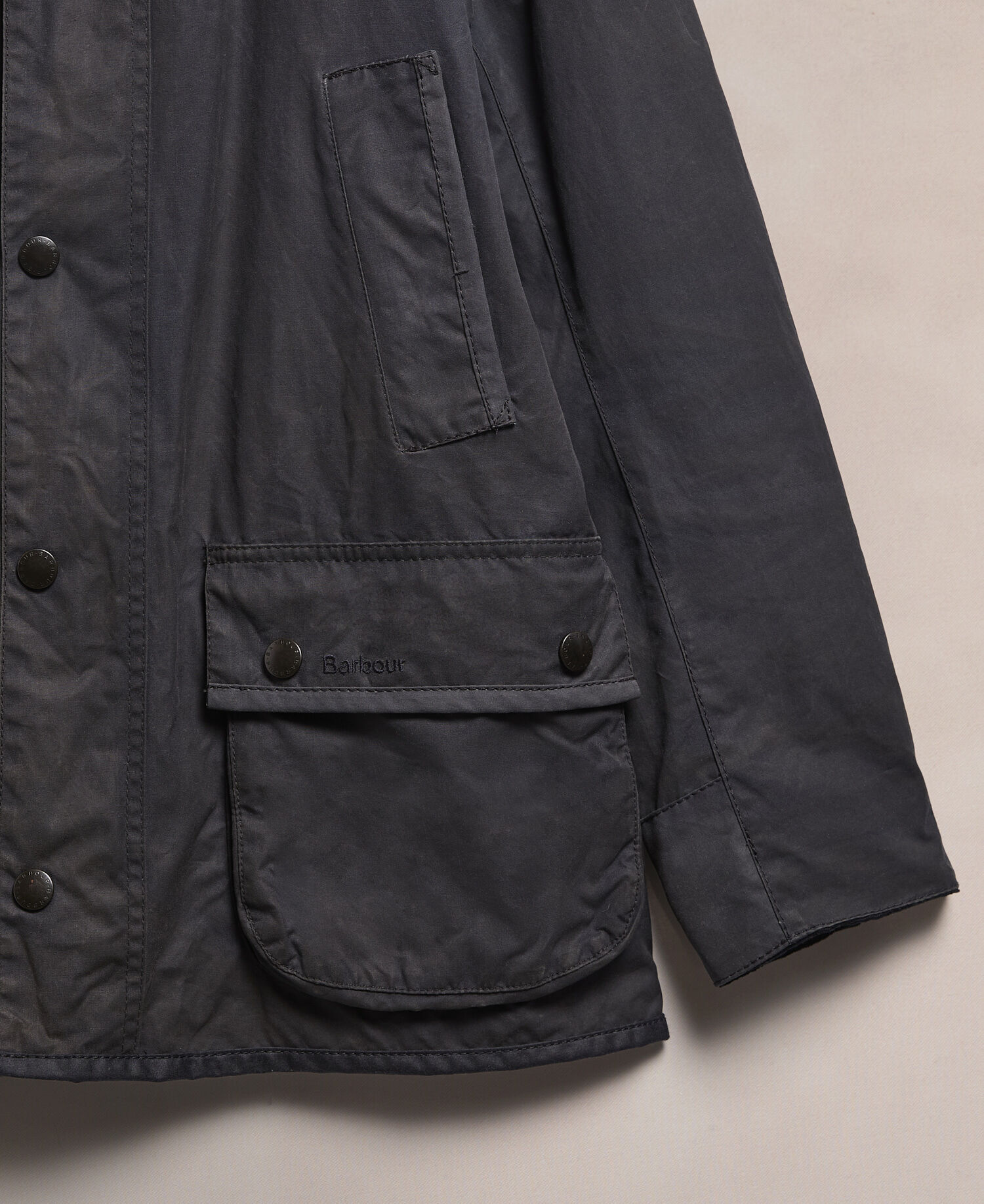 Barbour Re-loved Men's Ashby Waxed Jacket - Size S Navy