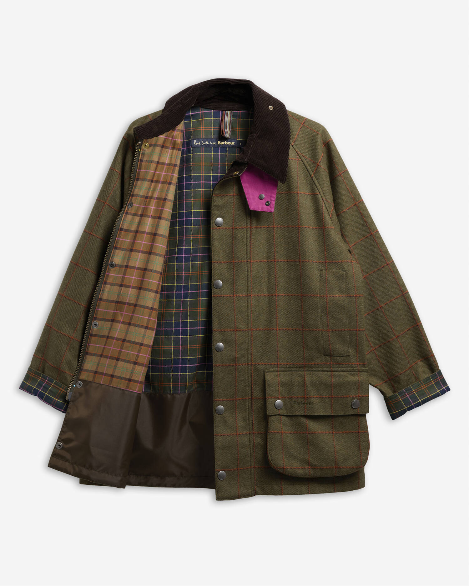 Paul Smith Loves Barbour Wolljacke Beaufort Olive Window Pane image number 6