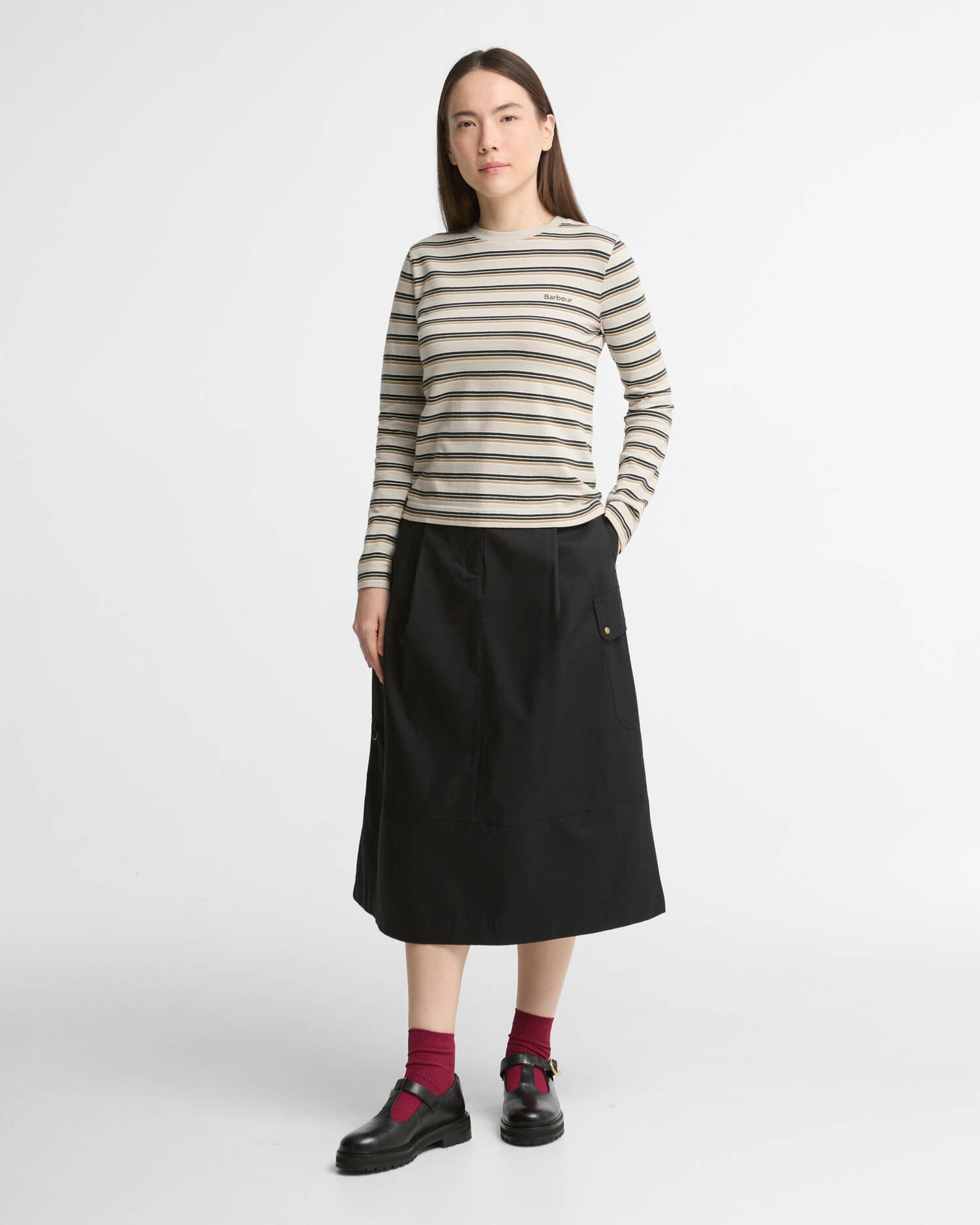 Marena Striped Long-Sleeved T-Shirt Sage Multi image number 1