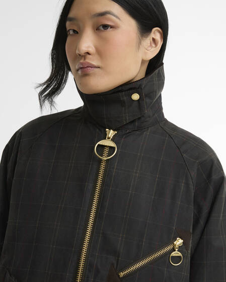 Arlene Checked Waxed Jacket Classic/Shadow Classic