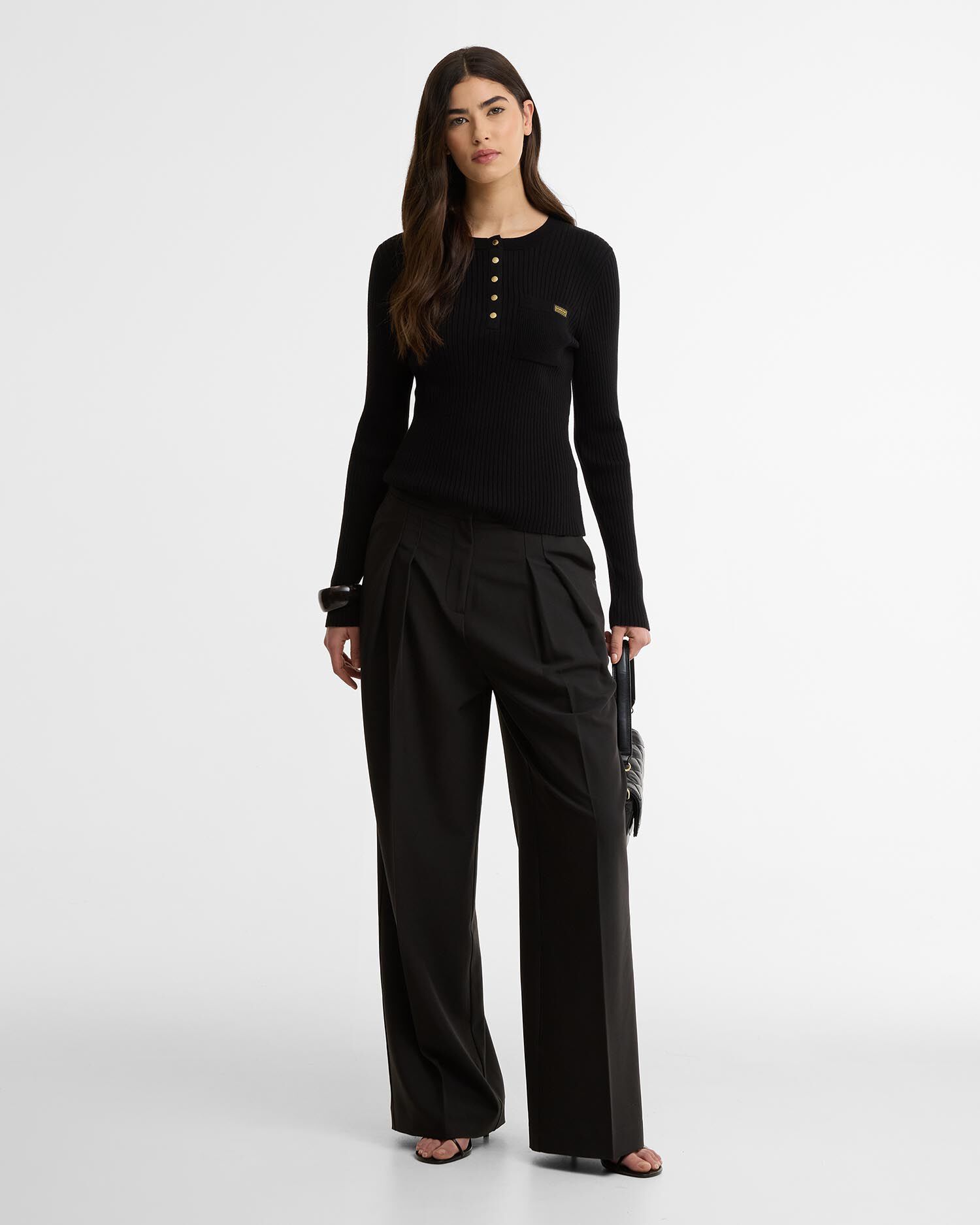 Pullover Kyla Rib-Knit Black