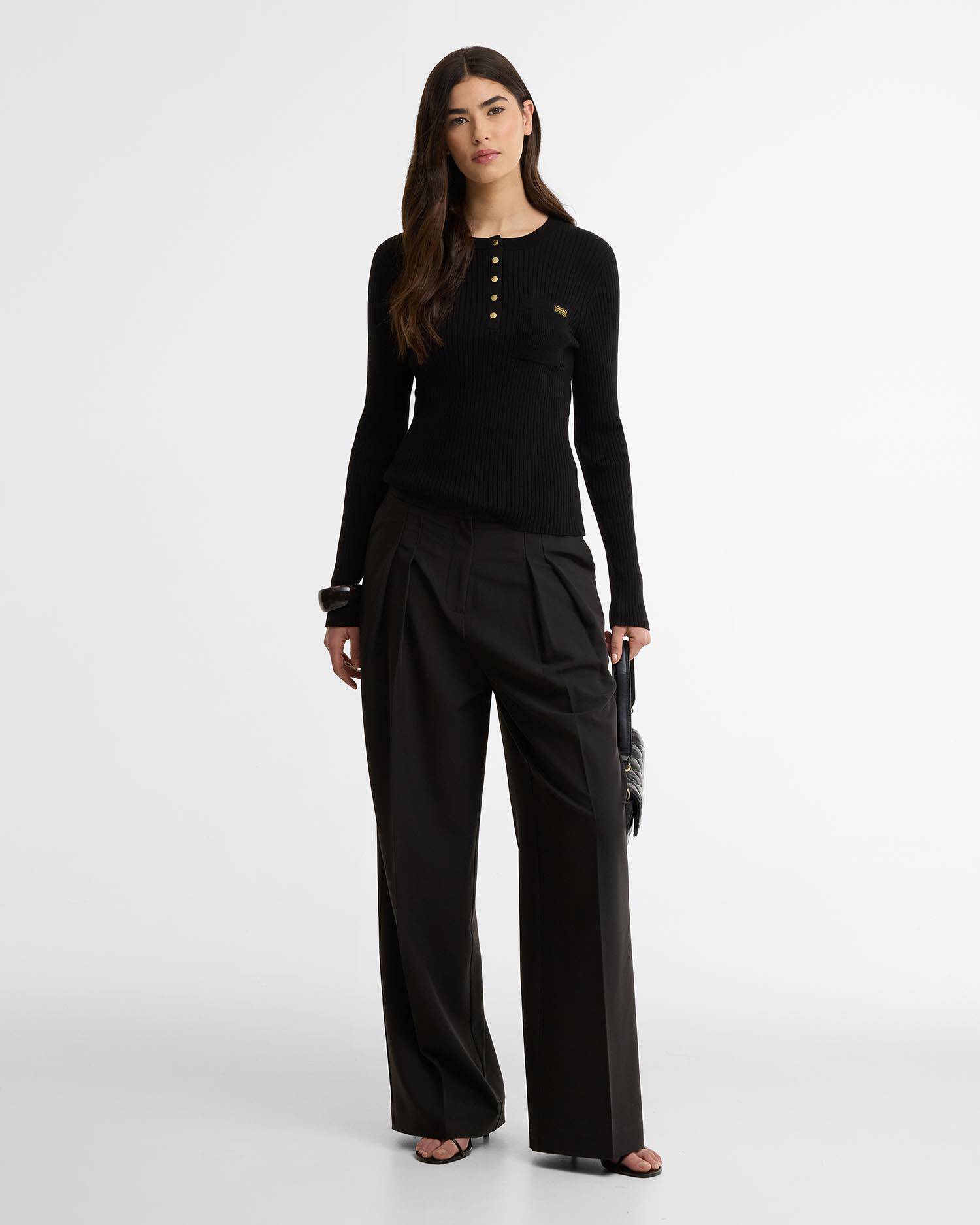 Pullover Kyla Rib-Knit Black image number 1