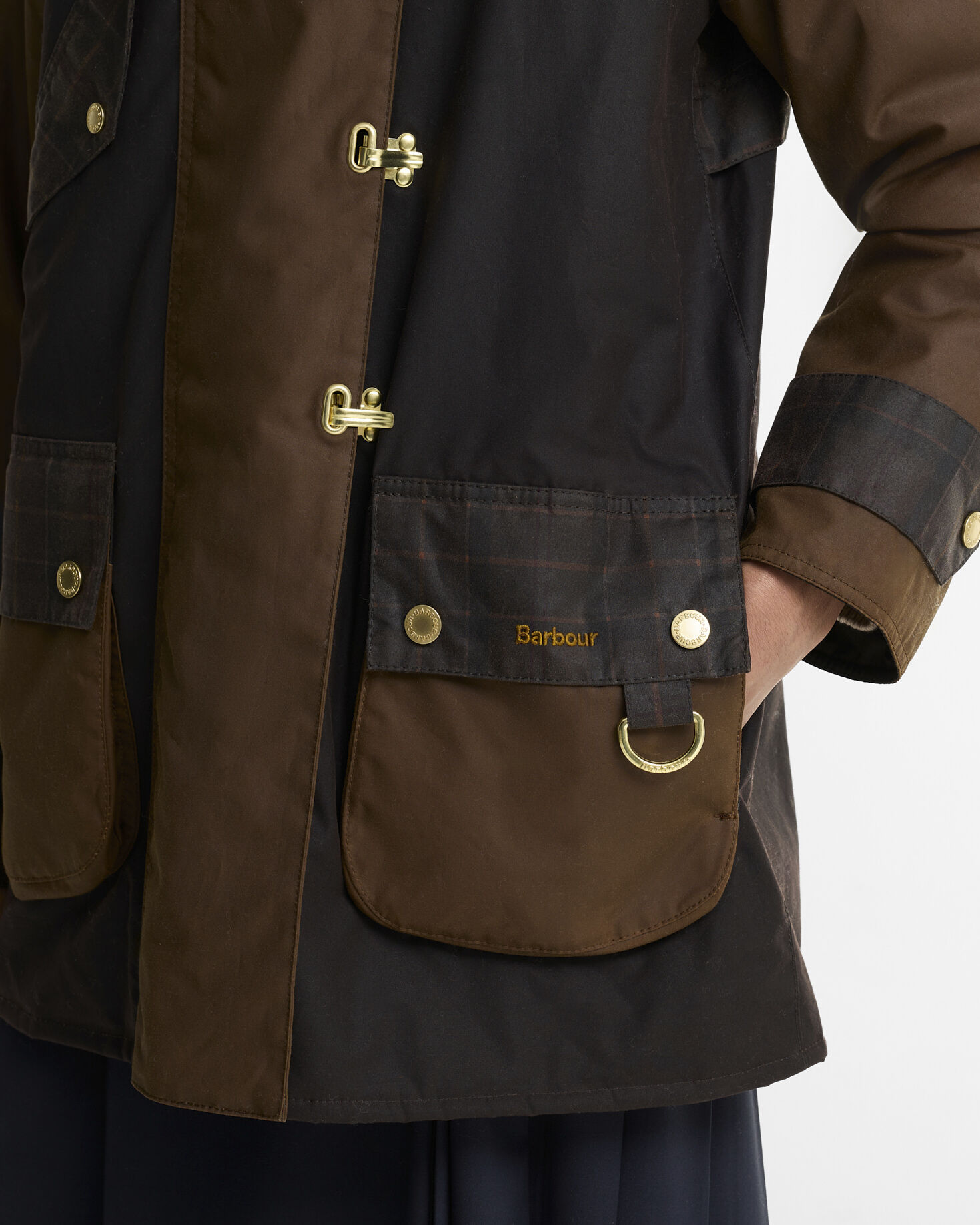 Giacca cerata Felton con motivo a quadri Rustic/Bark/Muted