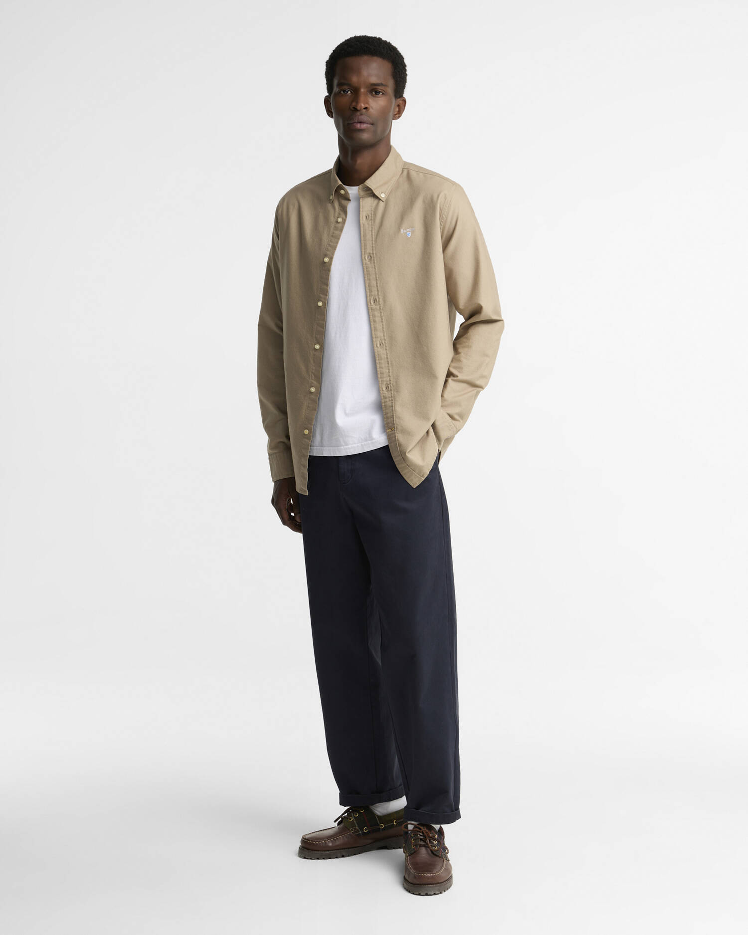 Camicia sartoriale Oxford Washed Stone image number 1