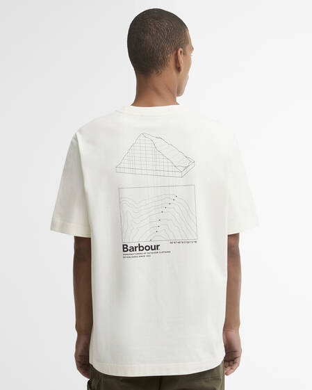 Barbour T-Shirt Woodbine Graphic Relaxed Whisper White