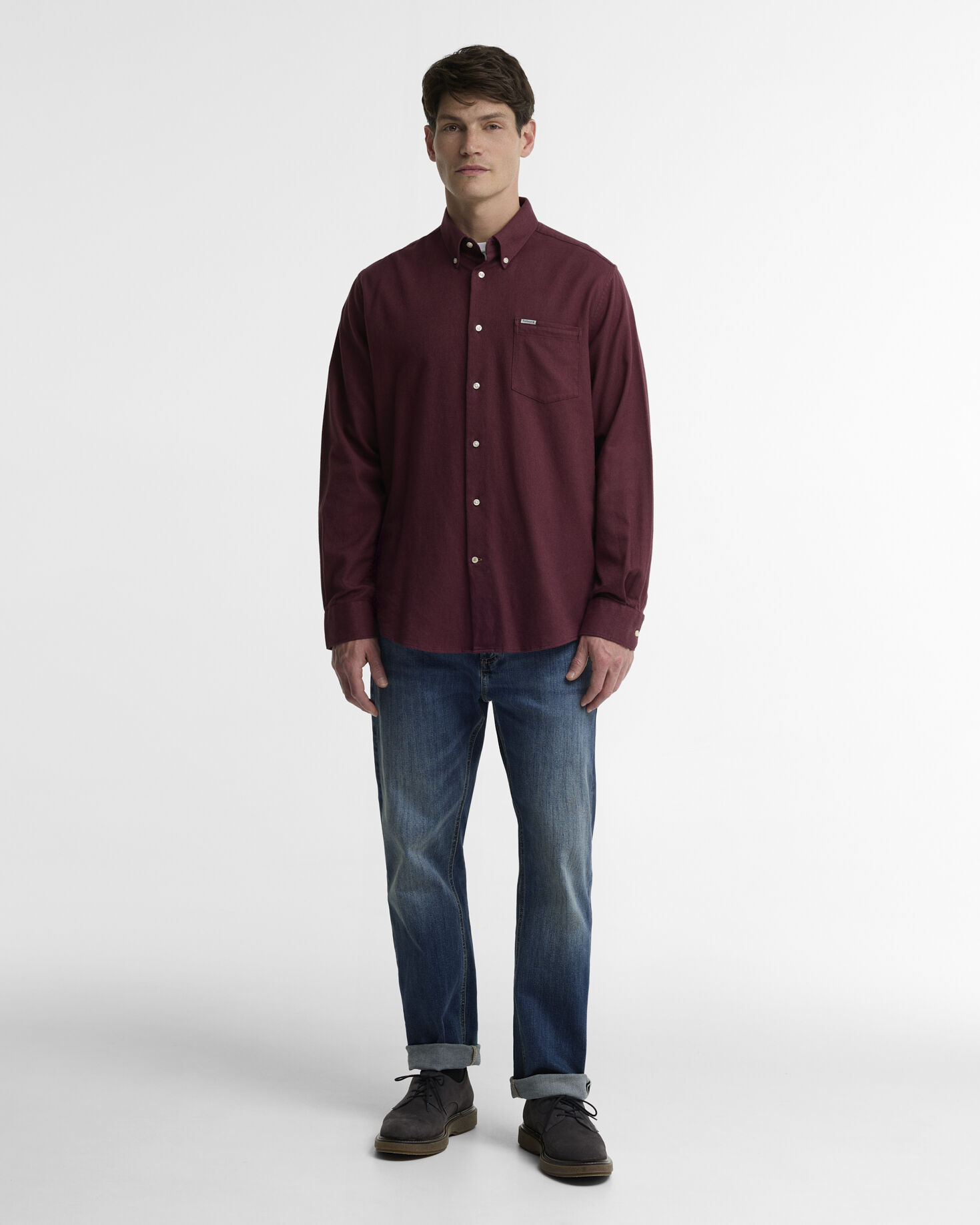 Sparrowhill Regular Long-Sleeved Shirt Dark Bordeaux
