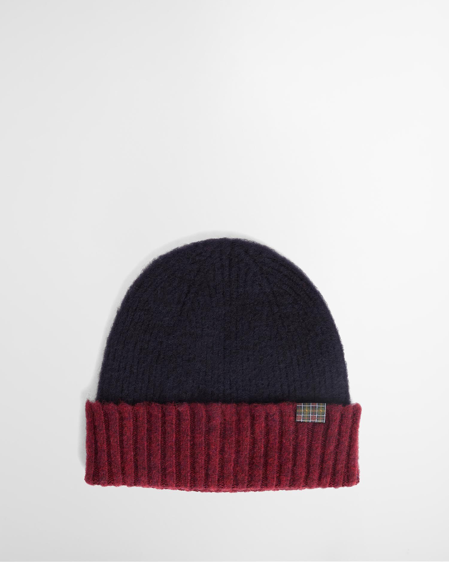 Scottish Angus Wool Beanie Navy/Merlot