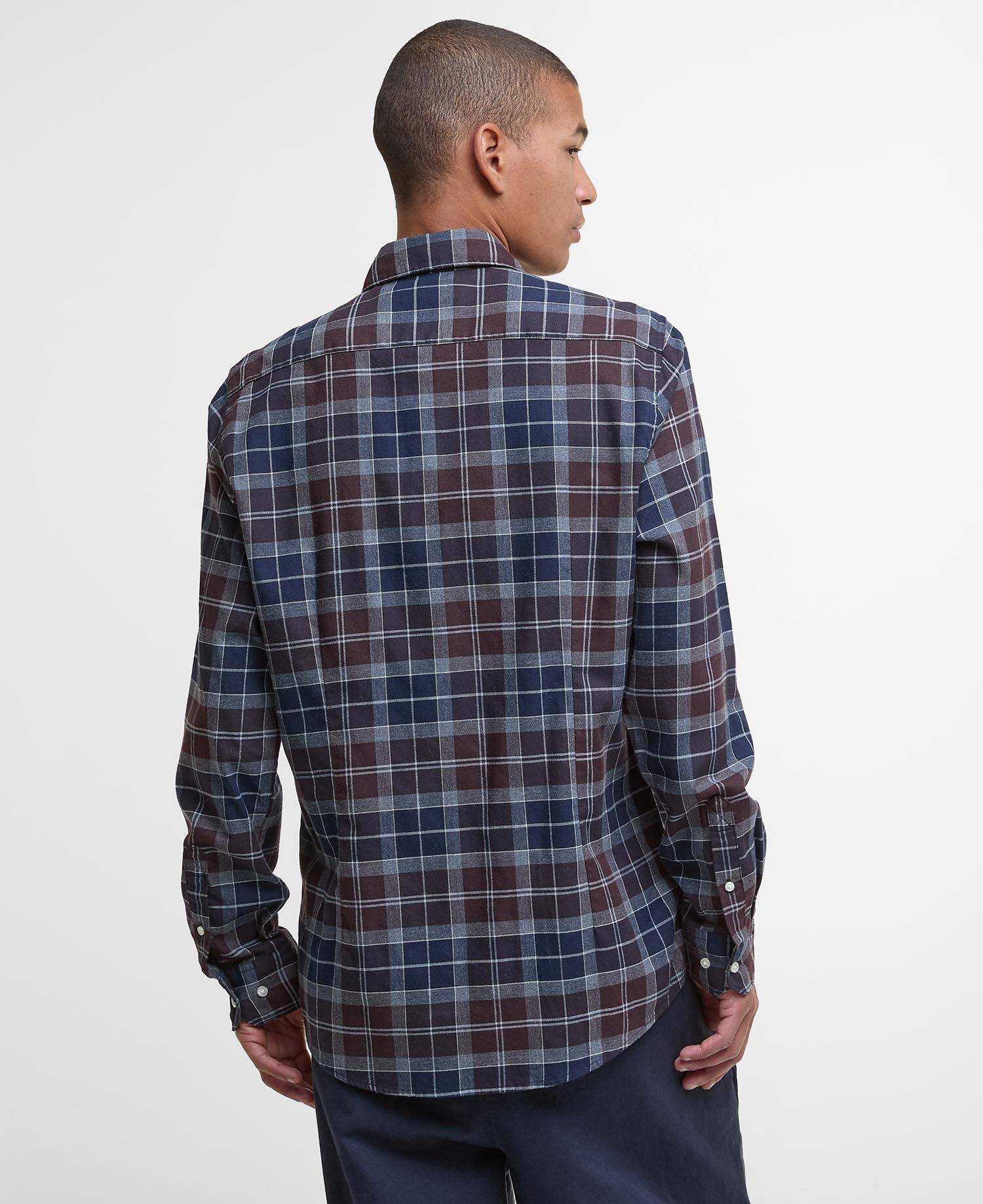 Fortrose Tailored Long-Sleeved Shirt Midnight Oak Tartan image number 2