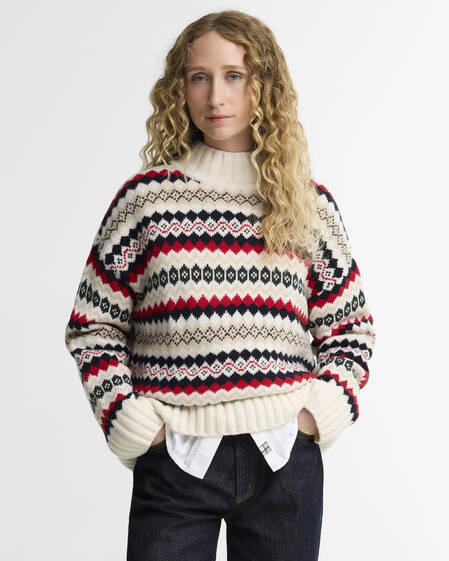 Aspen Fair Isle Funnel Neck Jumper Cloud Multi