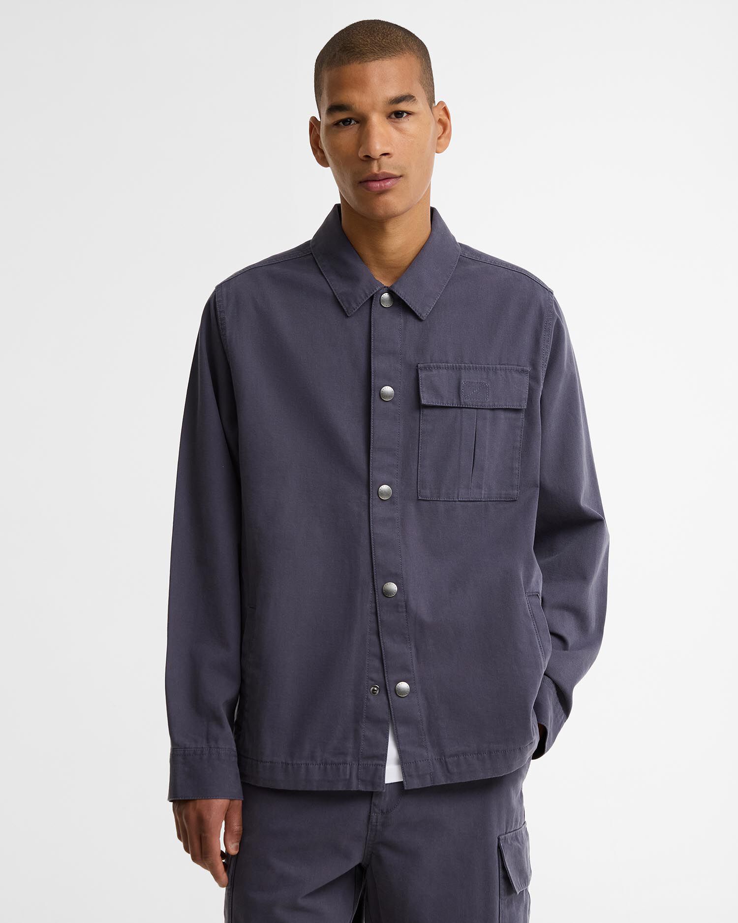 Overshirt Wetheral Twill Washed Navy