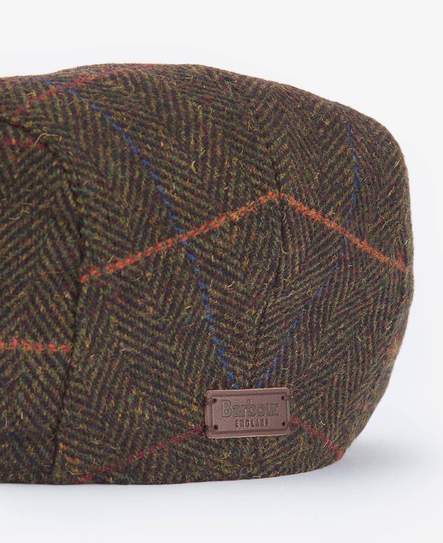 Cheviot Flat Cap Olive Herringbone image number 1