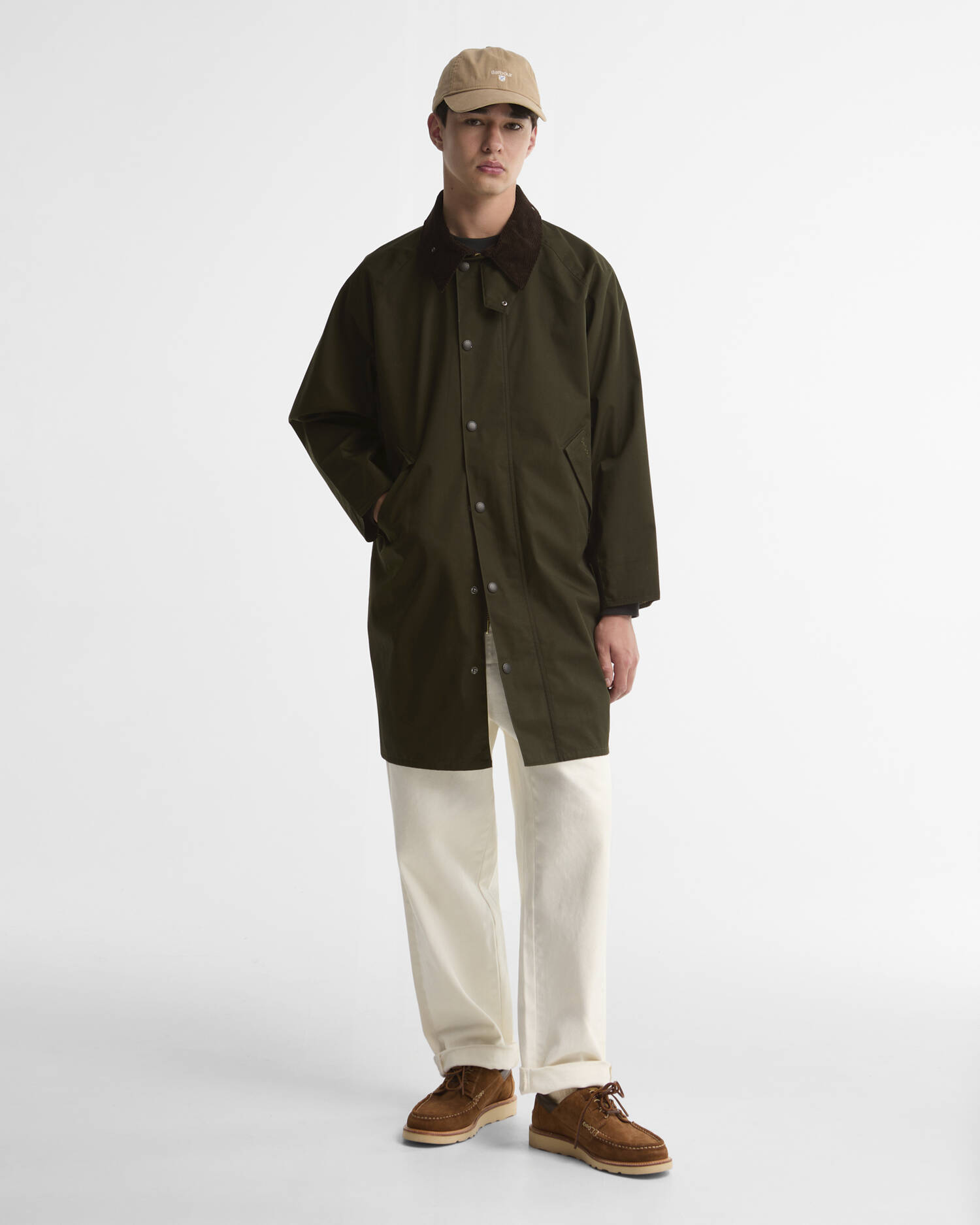Barbour Wachsjacke Long Transport Sage image number 1