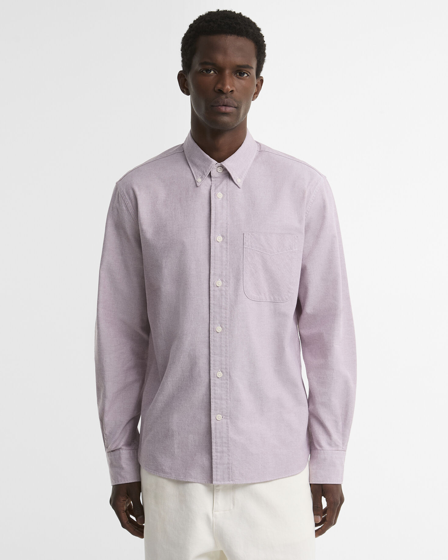 Oxford Authentic-Fit Long-Sleeved Shirt Dk Red