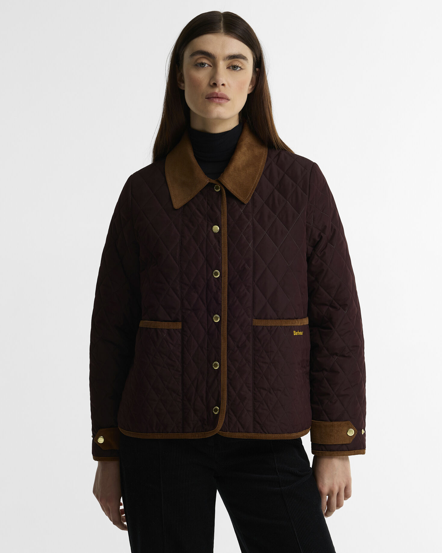 Ainsdale Patchwork Quilted Jacket Fig/Muted