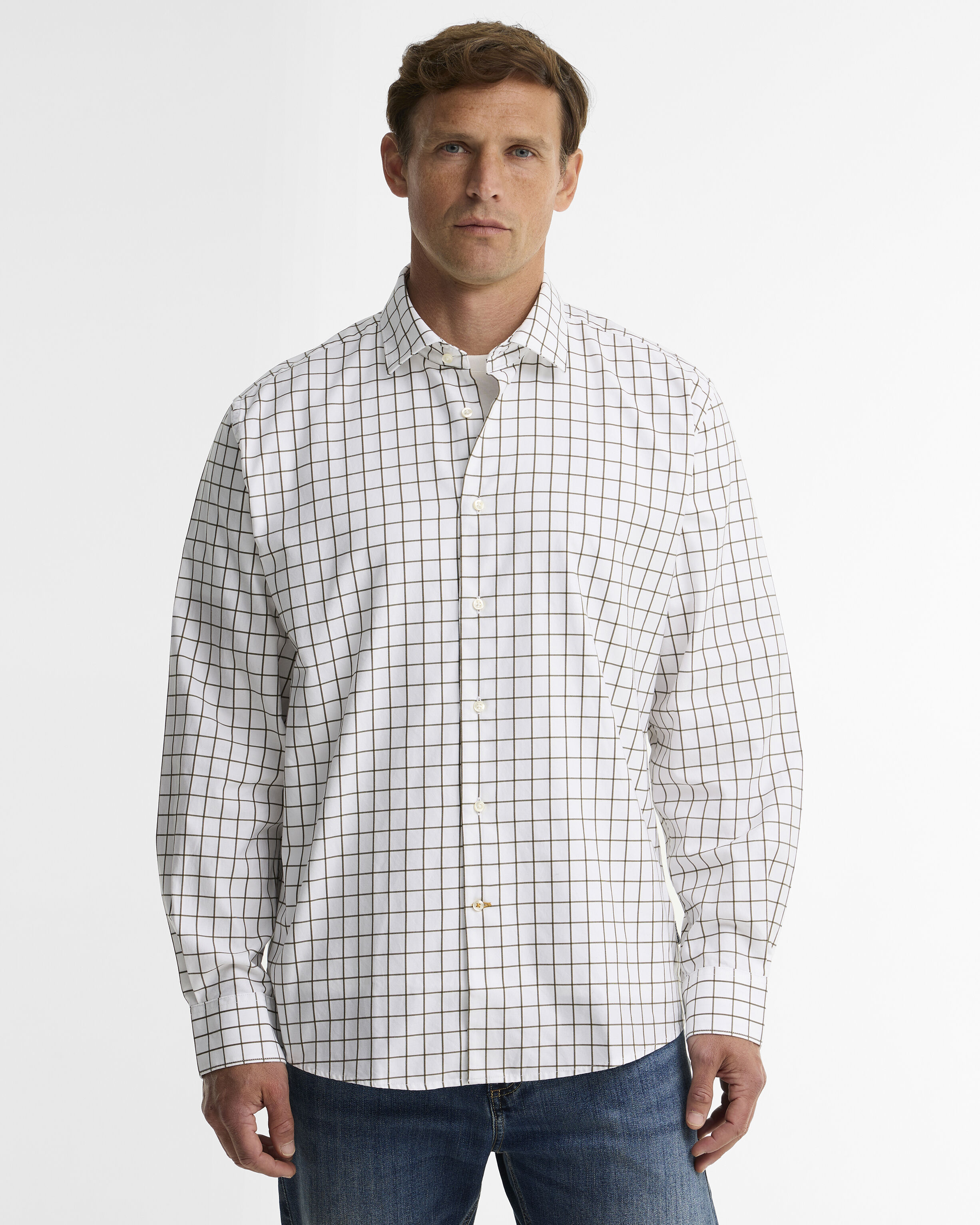 Hanstead Country Active Regular Long-Sleeved Shirt Mid Olive