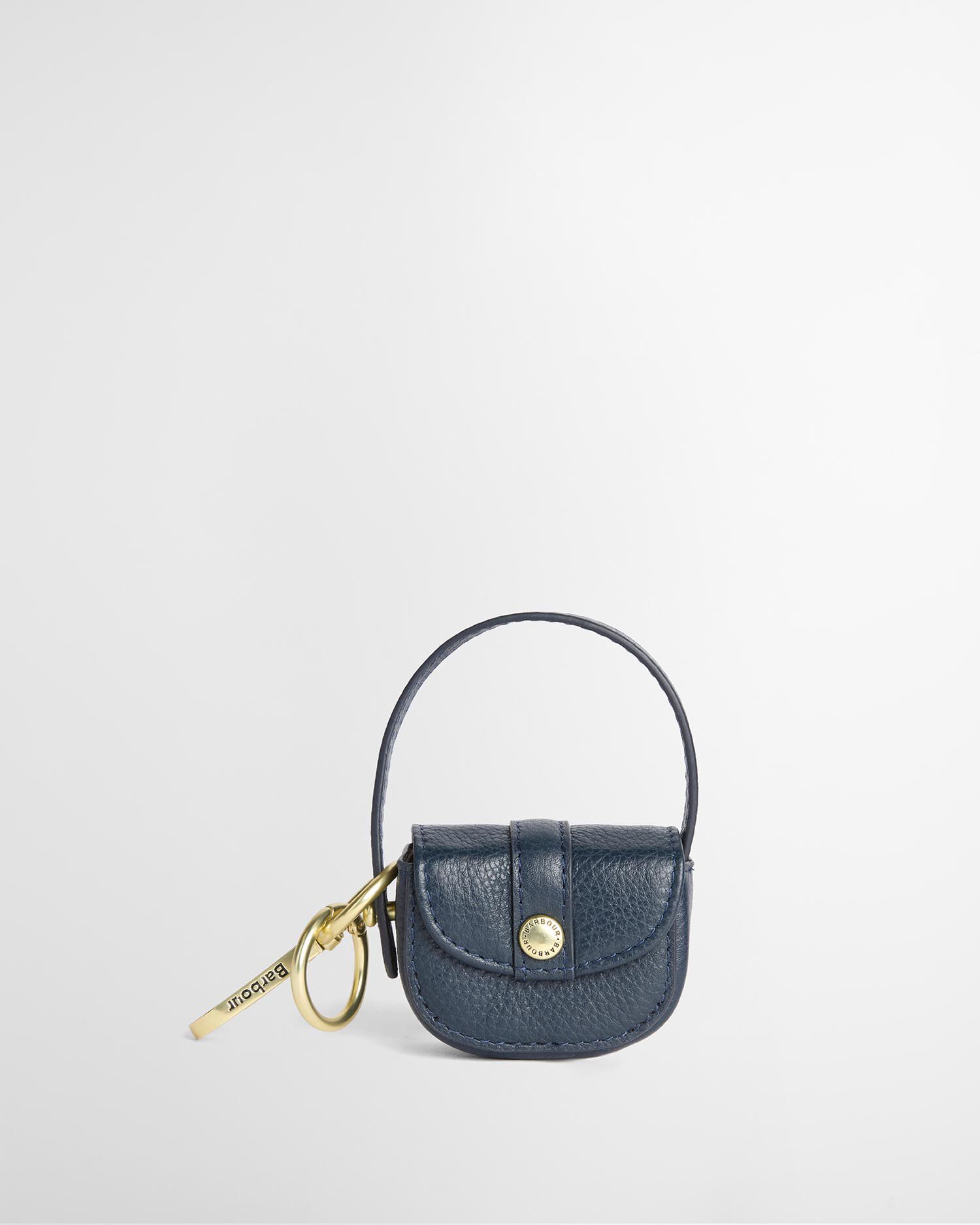 Barbour Taschenanh&auml;nger Leather Elm Navy