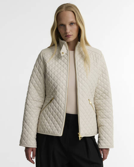 Binetto Faux-Leather Quilted Jacket Moonbeam