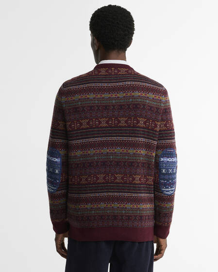 Dalehead Fair Isle Crew Neck Jumper Wine
