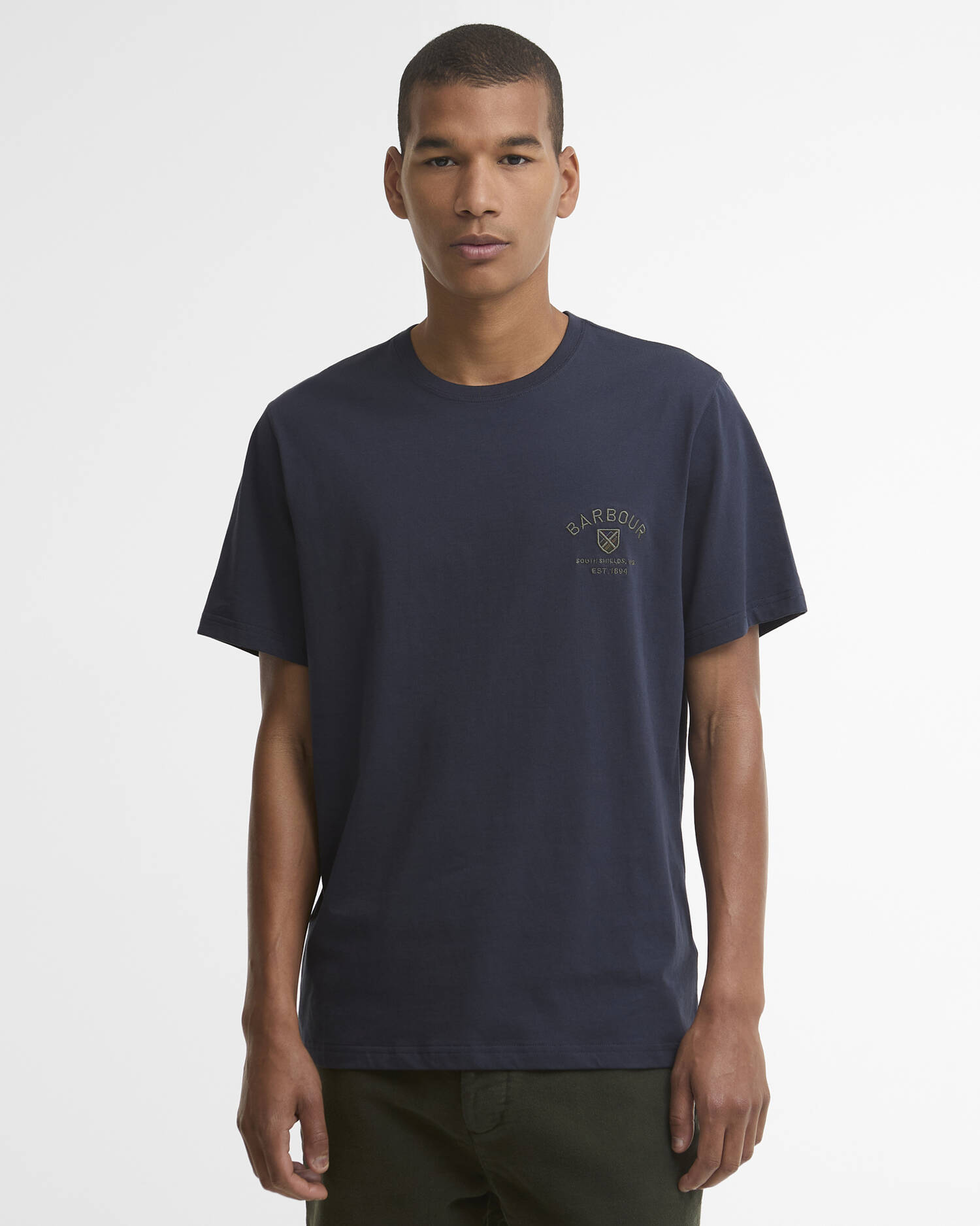 Barbour T-Shirt Tartan Crest Tailored Navy image number 0