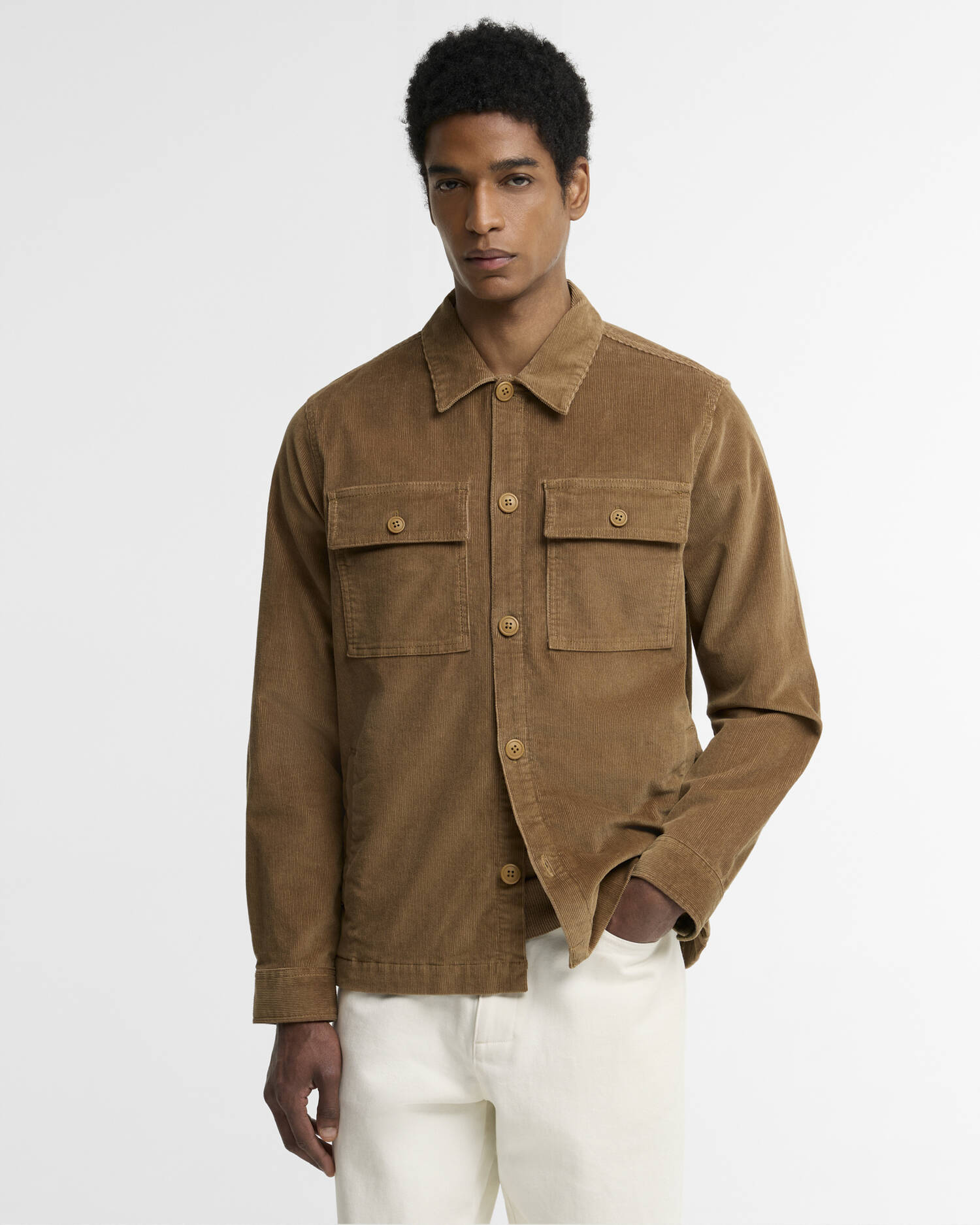 Barbour Cordovershirt Tartan Trimmed Sandstone image number 0