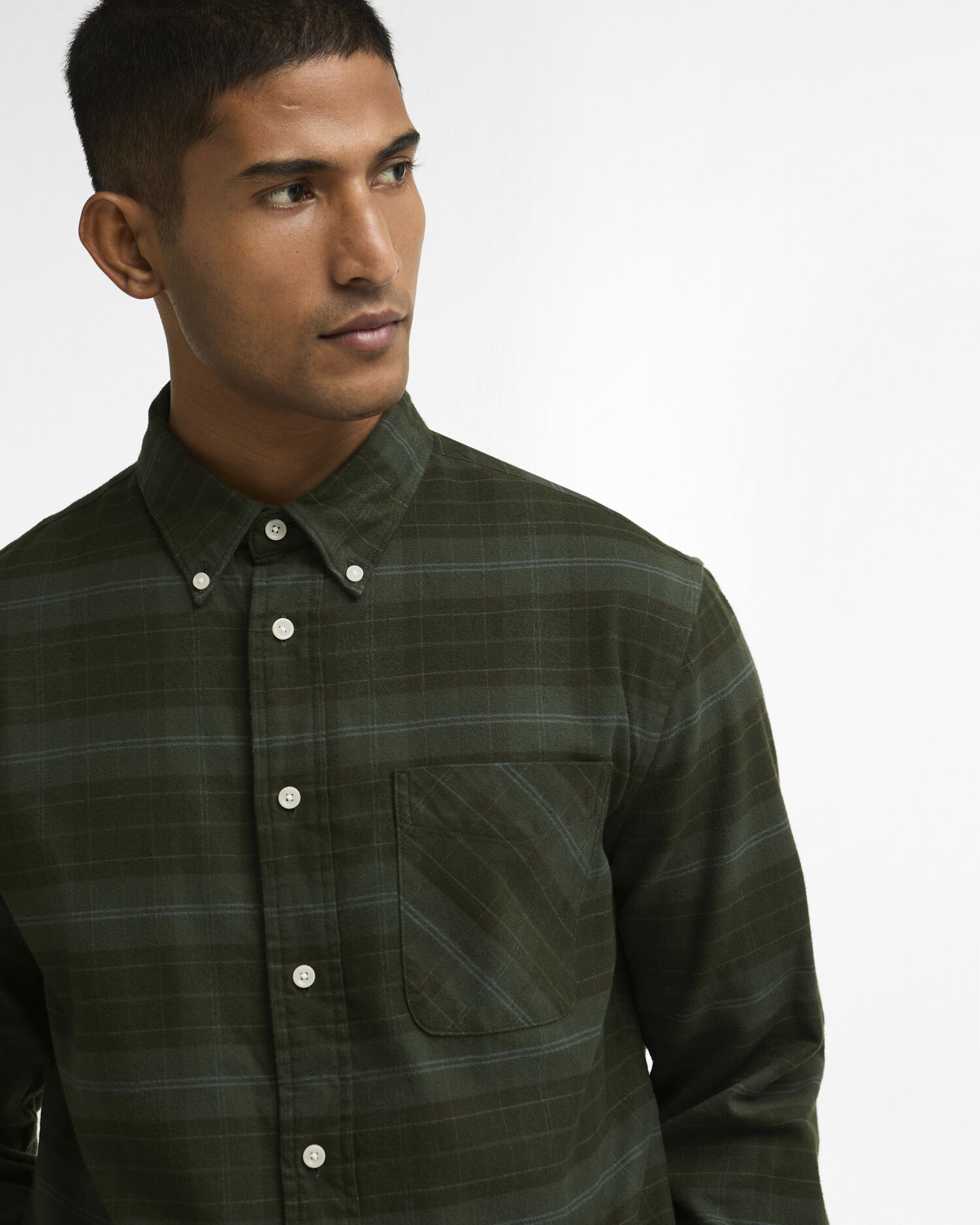 Mineral Tartan Authentic-Fit Long-Sleeved Shirt Pine Glen