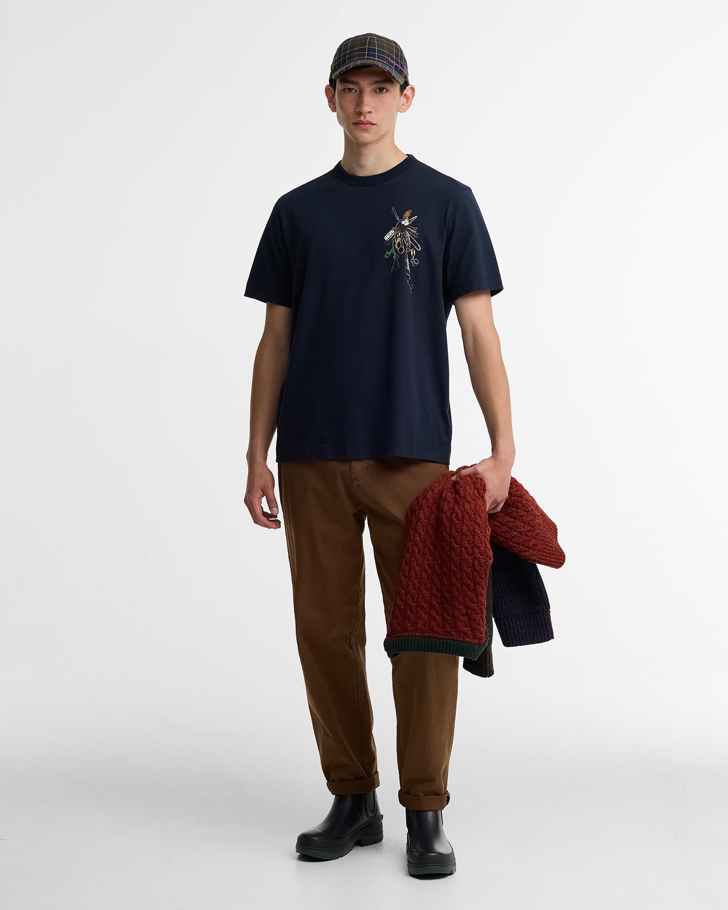 Paul Smith Loves Barbour Key Graphic T-Shirt Navy