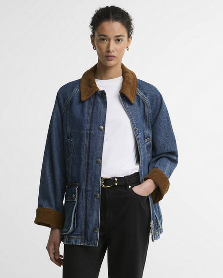 Barbour Freizeitjacke Denim Modern Beadnell Mid Blue Denim/Classic
