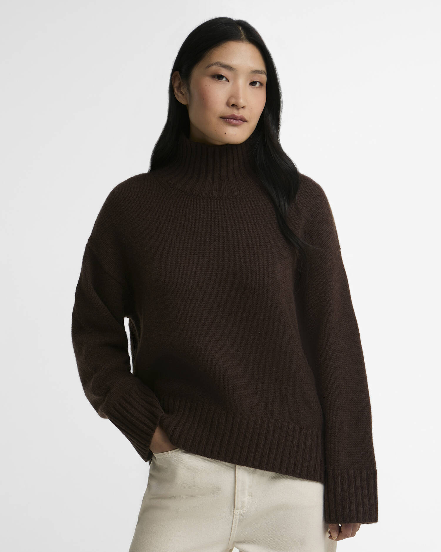 Woodhouse Cashmere-Blend Funnel Neck Jumper Rustic image number 0