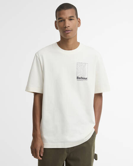 Barbour T-Shirt Woodbine Graphic Relaxed Whisper White