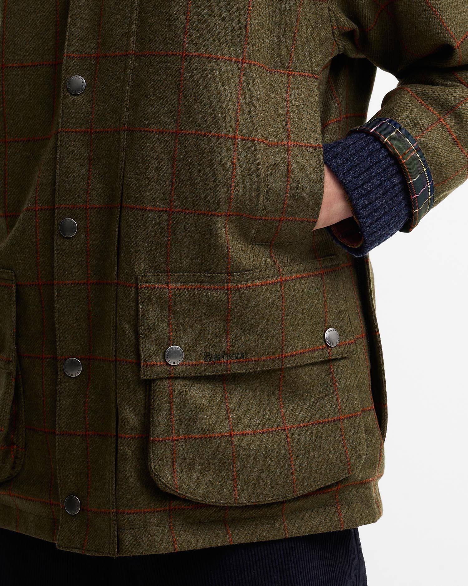 Paul Smith Loves Barbour Wolljacke Beaufort Olive Window Pane image number 5