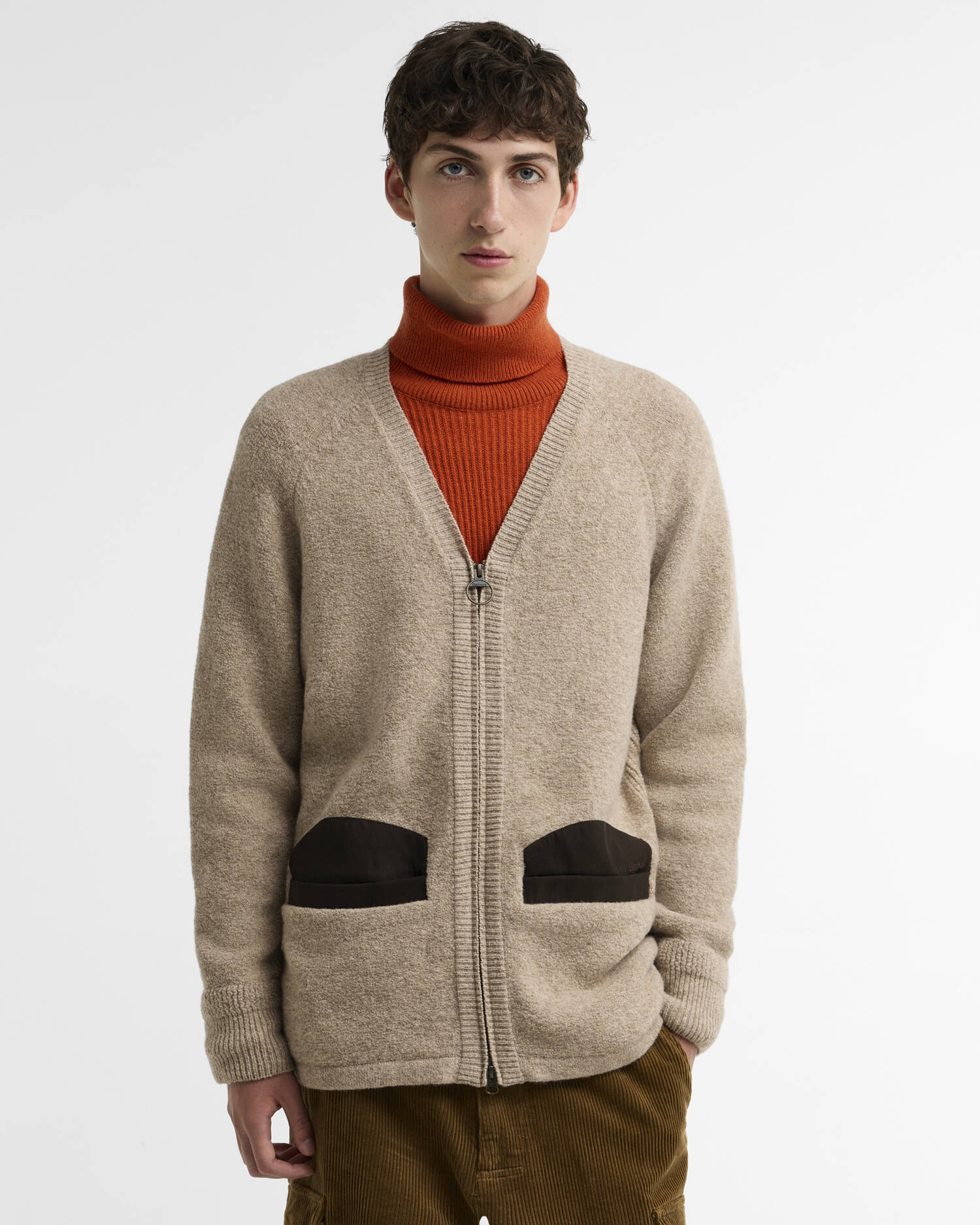 Barbour x Norbit Wool Boucle Cardigan Oatmeal image number 0