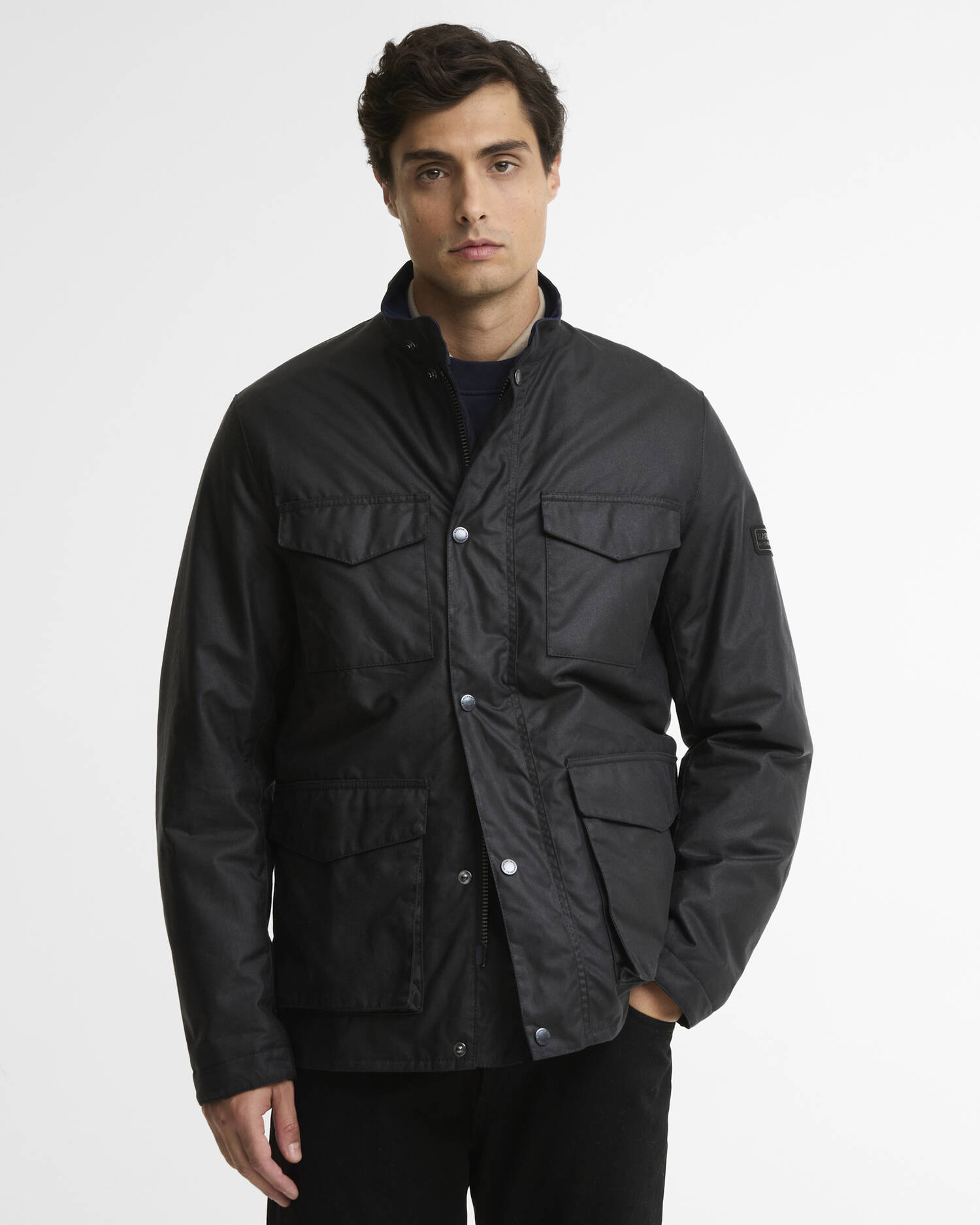 B.Intl Wachsjacke Milford Dark Navy image number 0