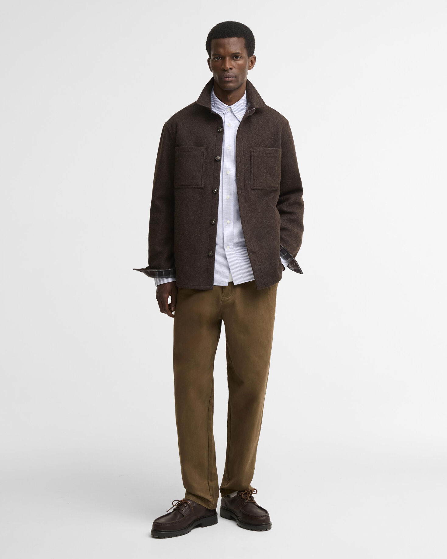 Overshirt misto lana Marltown leggermente aderente Dark Oak
