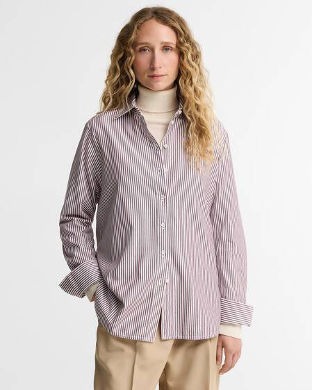 May Striped Relaxed Shirt Cranberry/Fig